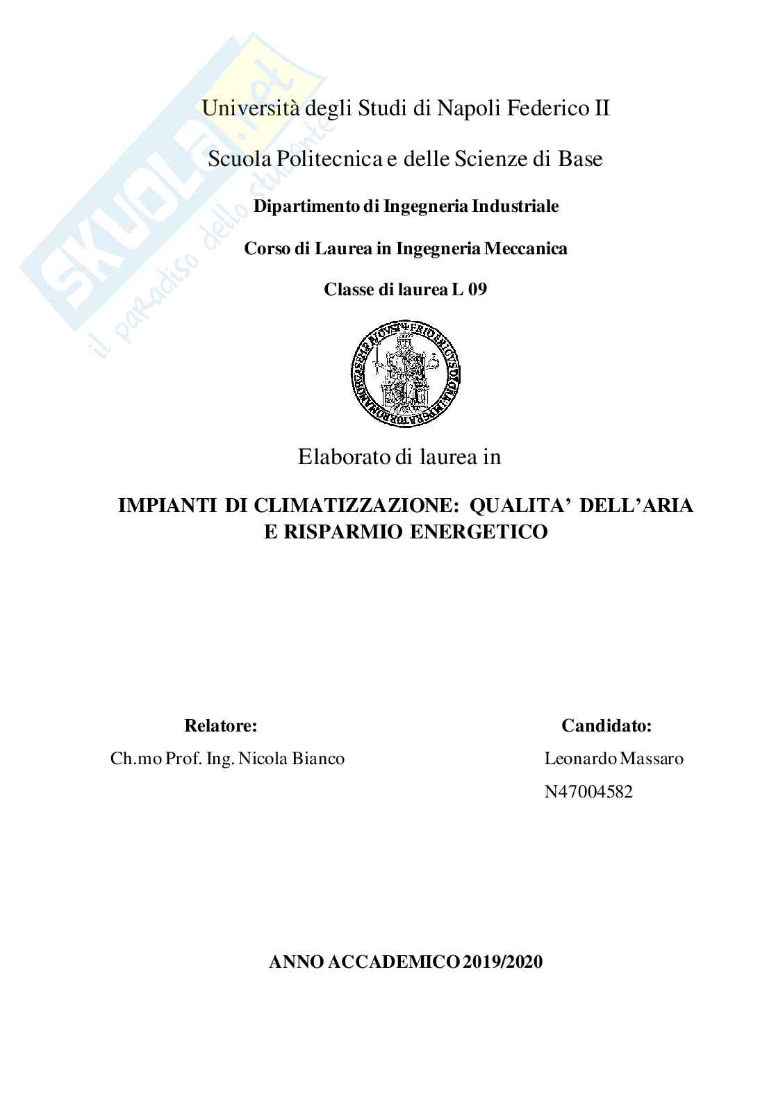 Impianti di climatizzazione: qualità dell'aria e risparmio energetico Pag. 1