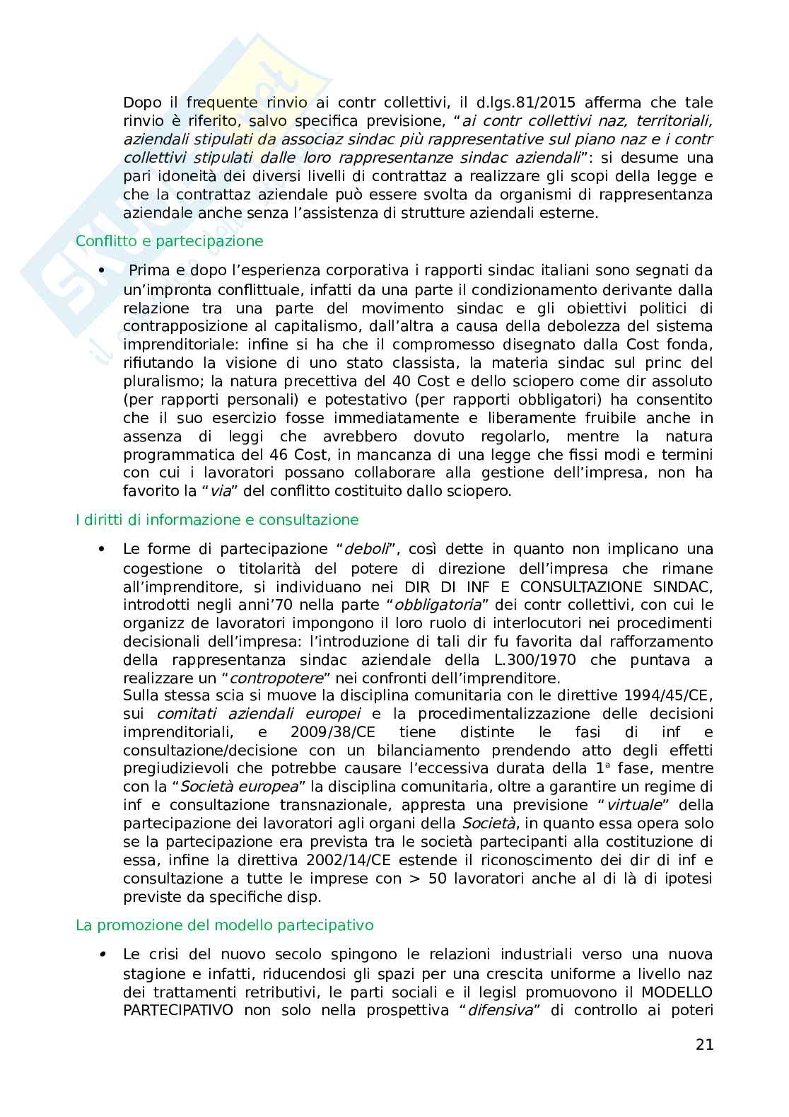 Riassunto esame Diritto del lavoro, prof Proia, libro consigliato Manuale di diritto del lavoro, Proia Pag. 21