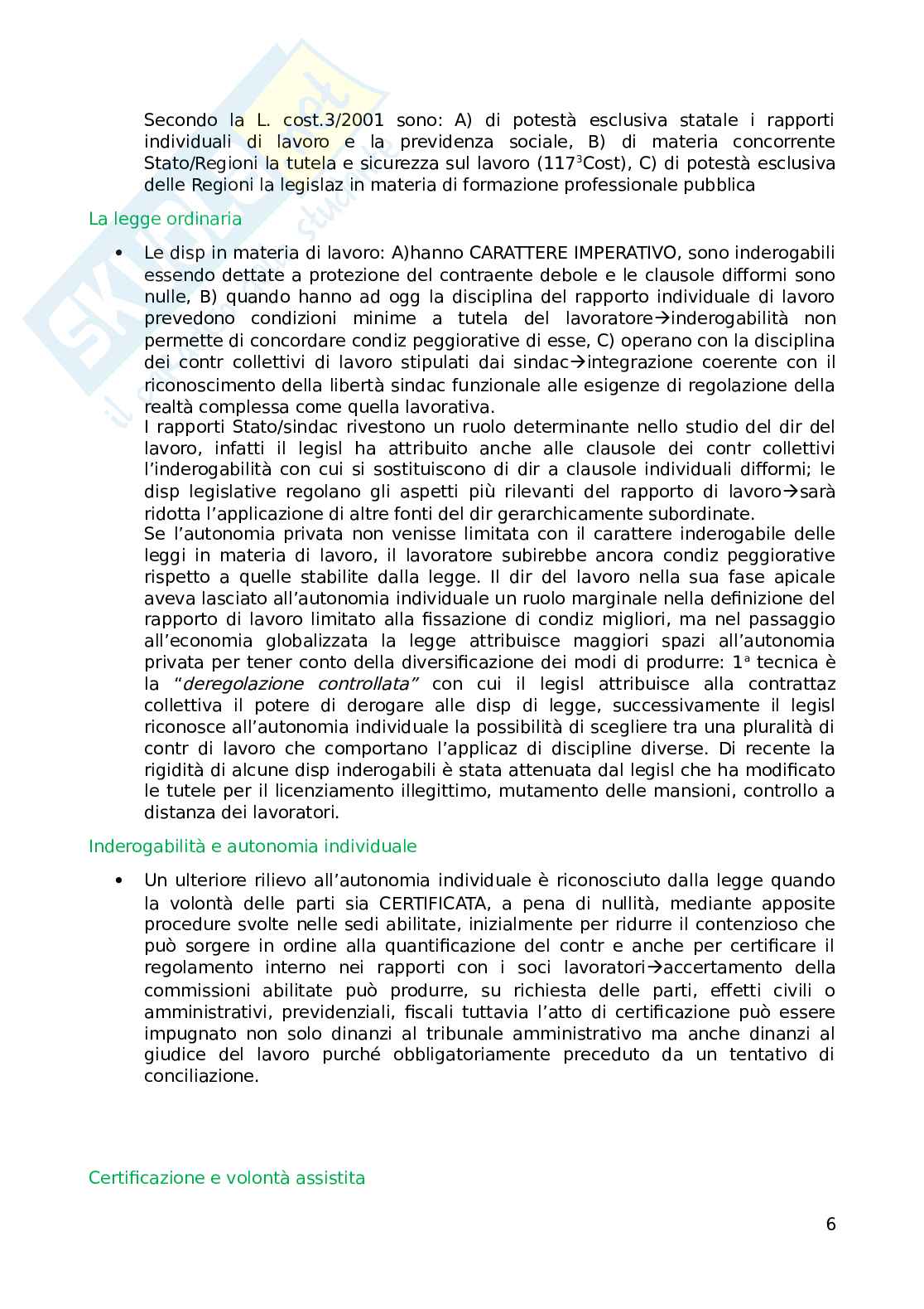 Riassunto esame Diritto del lavoro, prof Proia, libro consigliato Manuale di diritto del lavoro, Proia Pag. 6