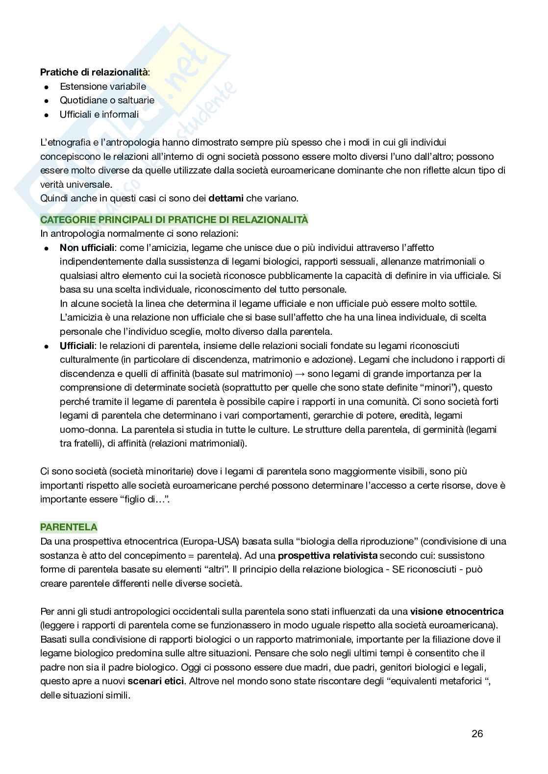 Riassunto esame Antropologia culturale, Prof. Gosetti Giorgio, libro consigliato Antropologia culturale , Emily A. Schultz, Robert H. Lavenda  Pag. 26