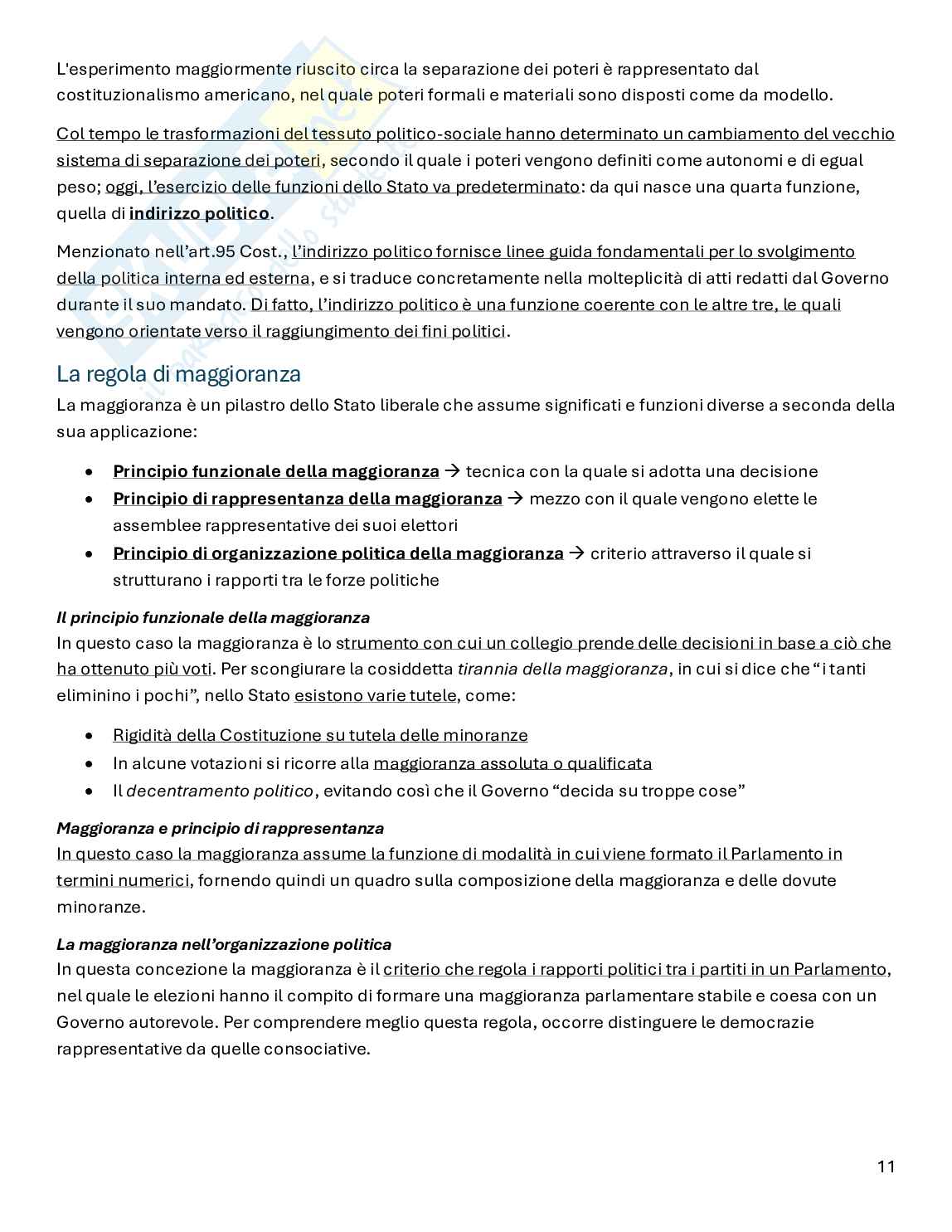 Riassunto esame Diritto pubblico, Prof. Carboni Giuliana, libro consigliato Diritto pubblico (23° edizione), Bin, Pitruzzella Pag. 11