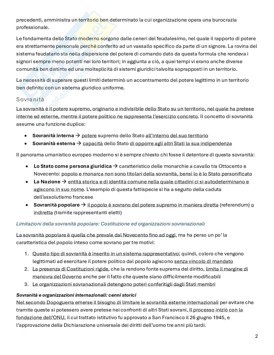 Riassunto esame Diritto pubblico, Prof. Carboni Giuliana, libro consigliato Diritto pubblico (23° edizione), Bin, Pitruzzella Pag. 2