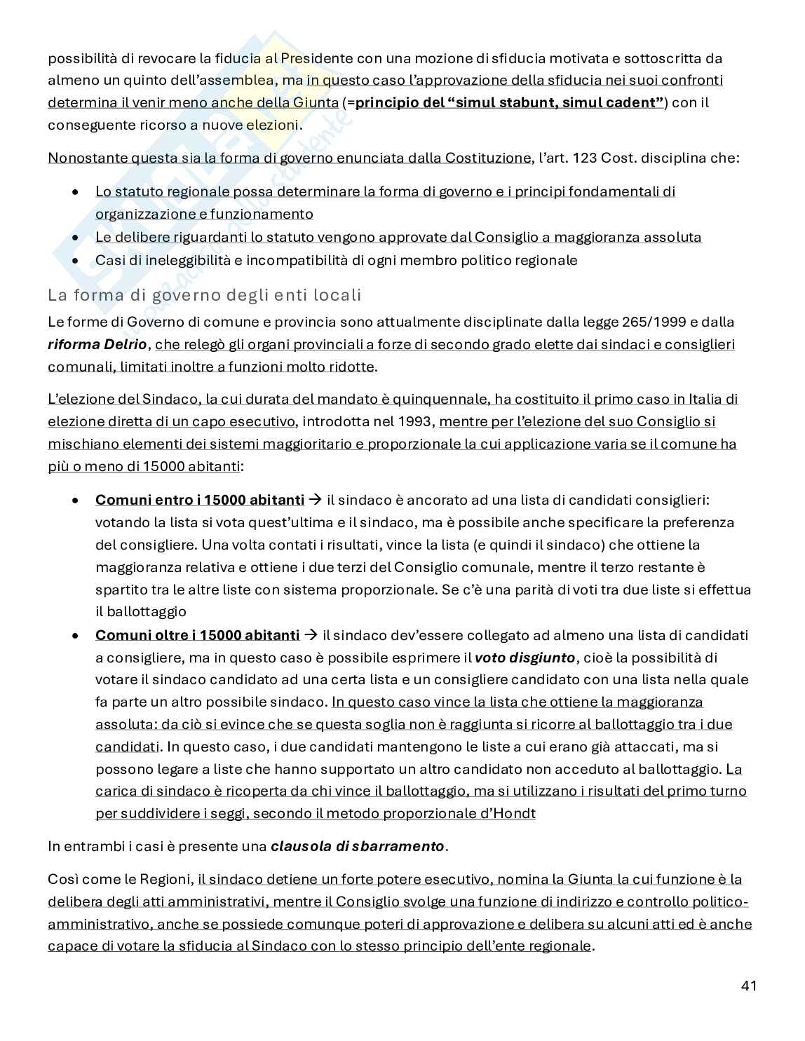 Riassunto esame Diritto pubblico, Prof. Carboni Giuliana, libro consigliato Diritto pubblico (23° edizione), Bin, Pitruzzella Pag. 41