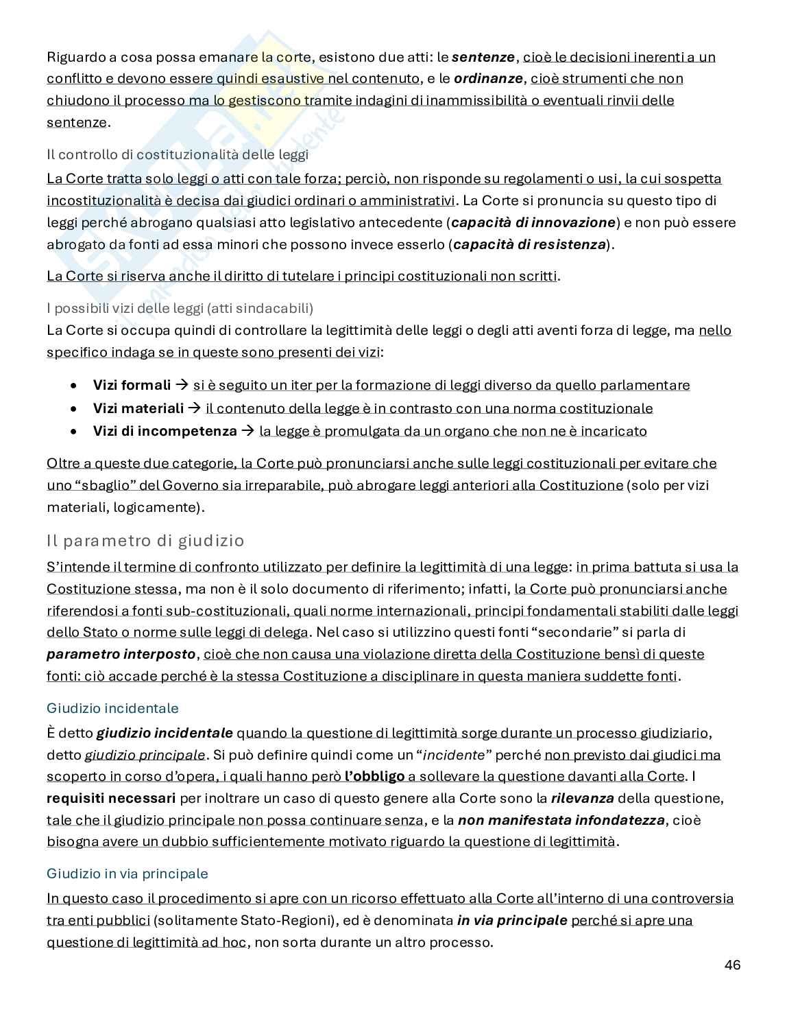 Riassunto esame Diritto pubblico, Prof. Carboni Giuliana, libro consigliato Diritto pubblico (23° edizione), Bin, Pitruzzella Pag. 46