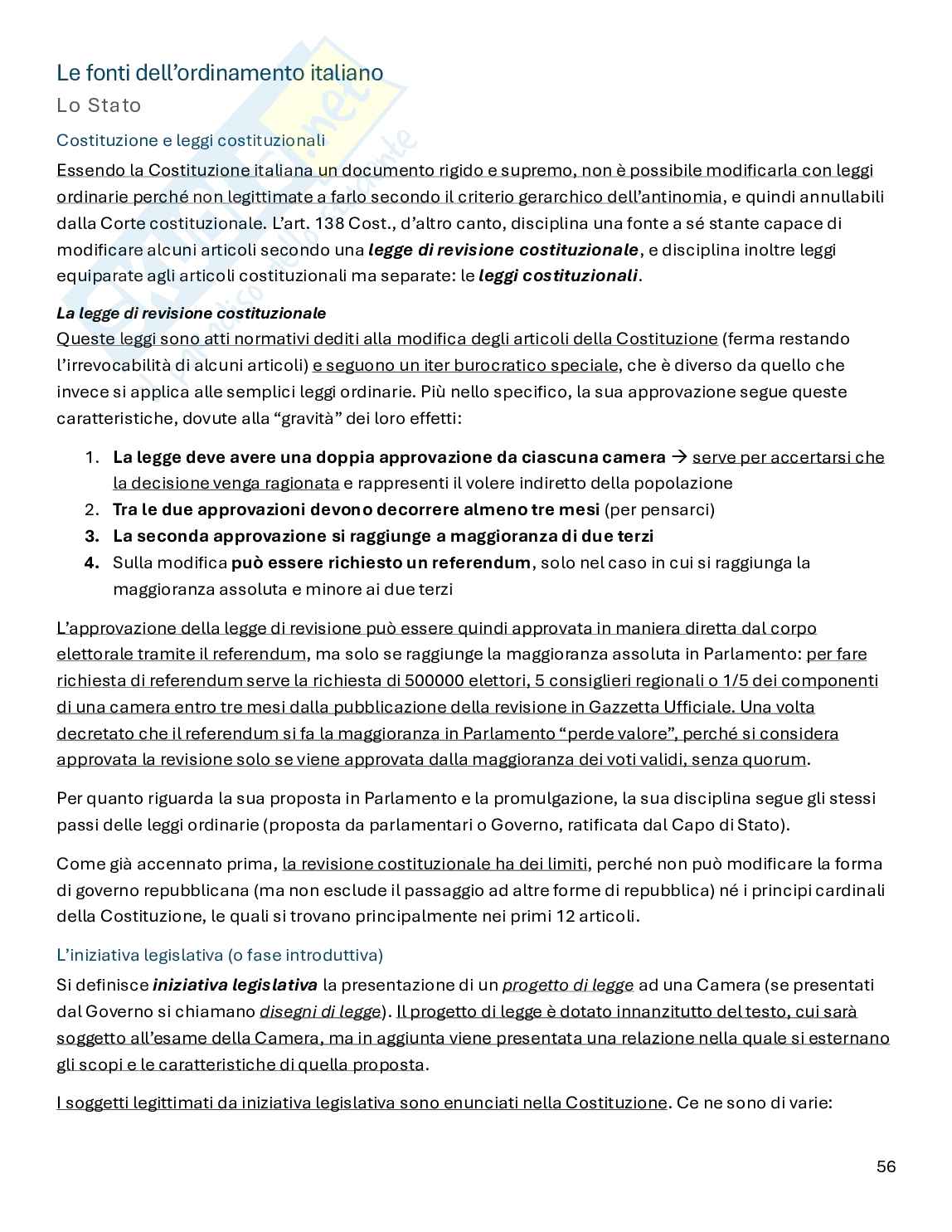 Riassunto esame Diritto pubblico, Prof. Carboni Giuliana, libro consigliato Diritto pubblico (23° edizione), Bin, Pitruzzella Pag. 56