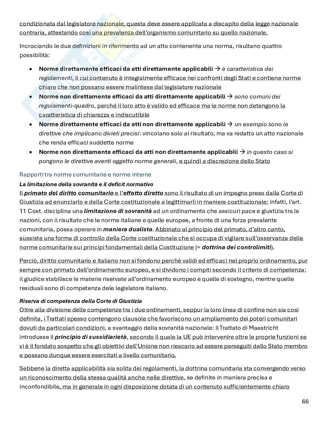 Riassunto esame Diritto pubblico, Prof. Carboni Giuliana, libro consigliato Diritto pubblico (23° edizione), Bin, Pitruzzella Pag. 66