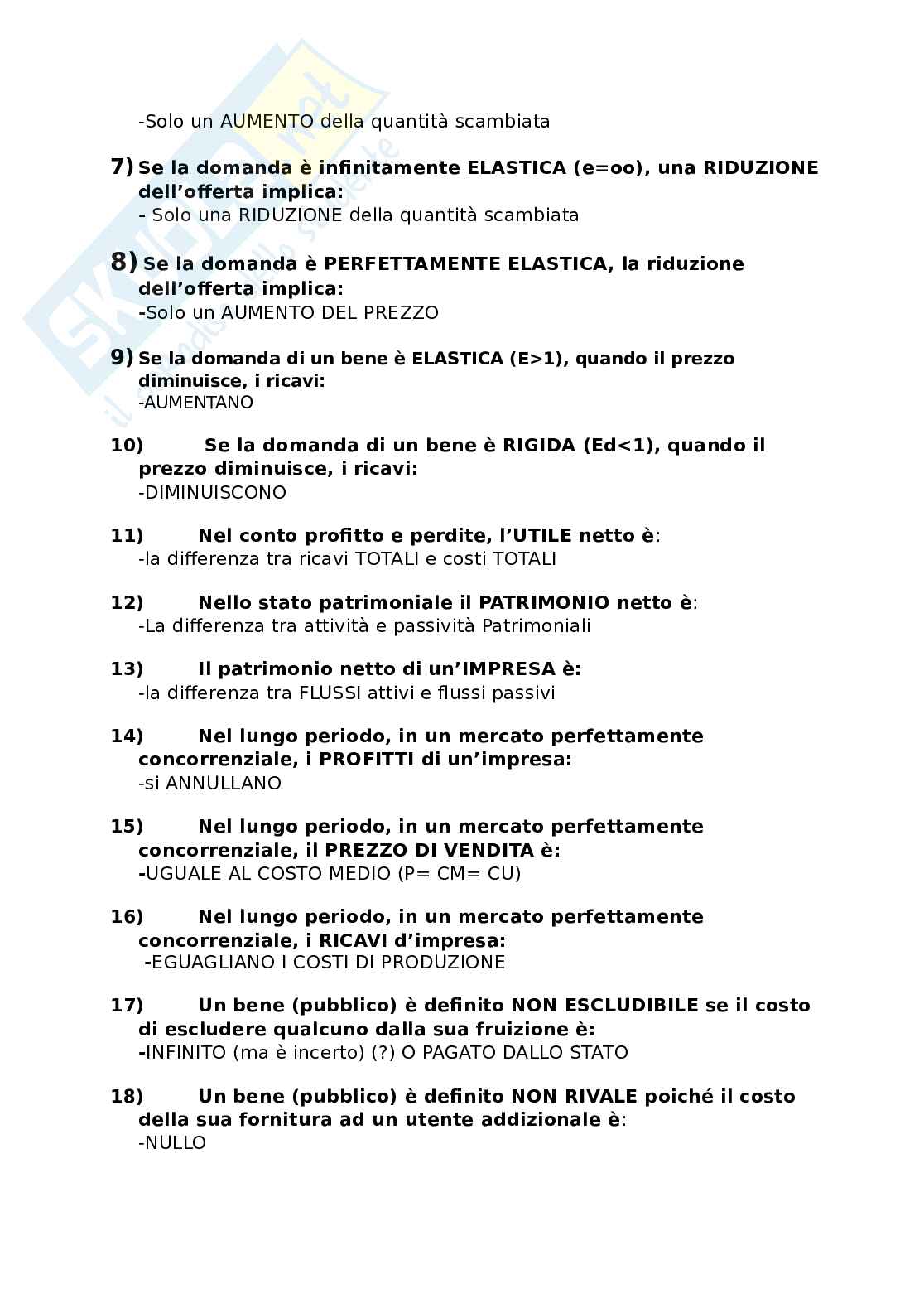 Domande esame di Economia politica Pag. 2