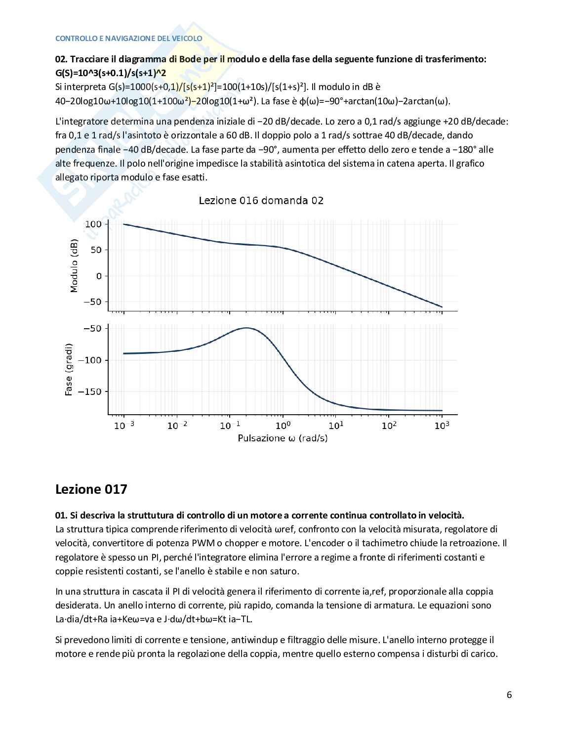 Risposte aperte Controllo e navigazione del veicolo, 2026 Pag. 6