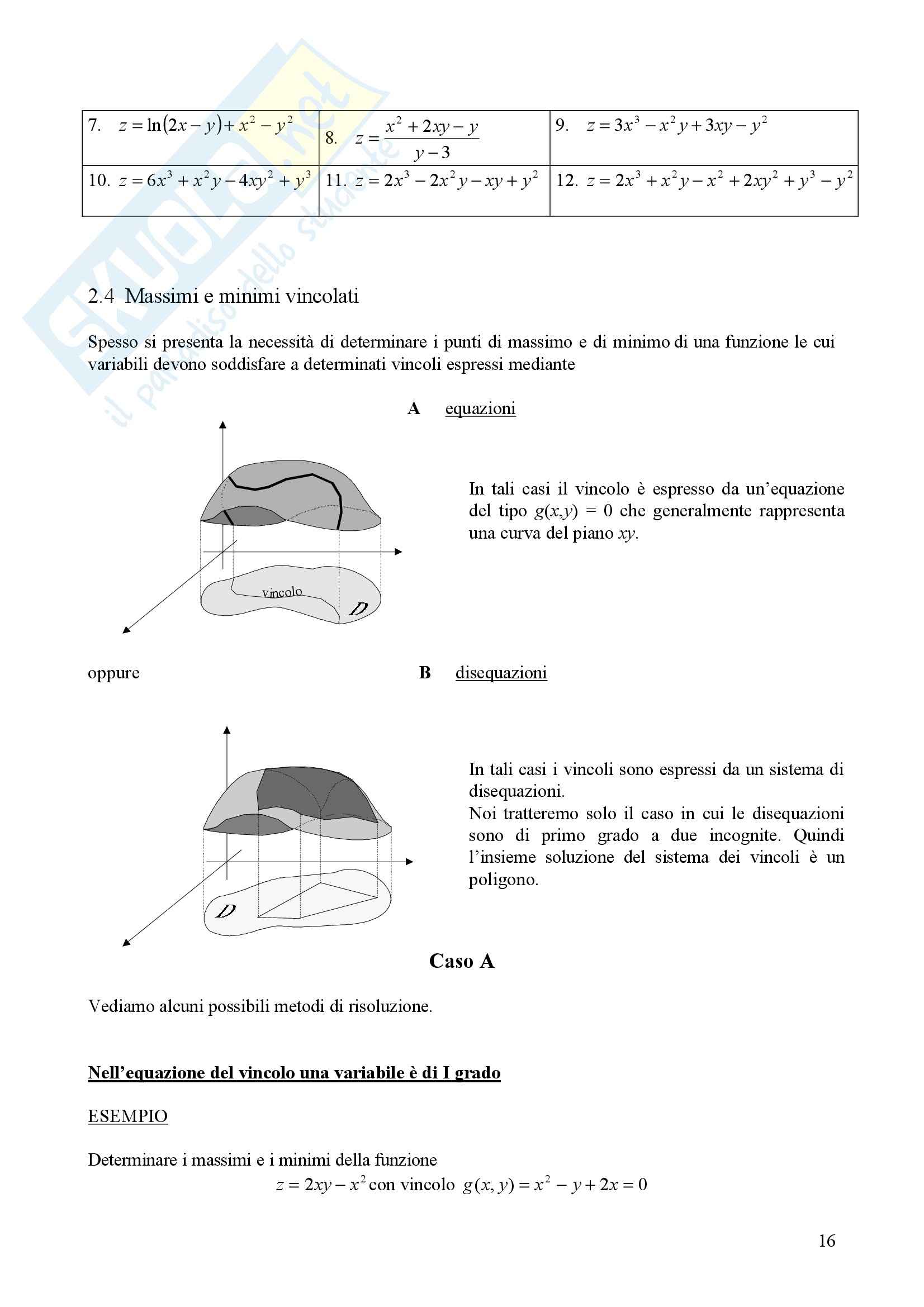 Matematica per le applicazioni II - funzioni in più variabili Pag. 16