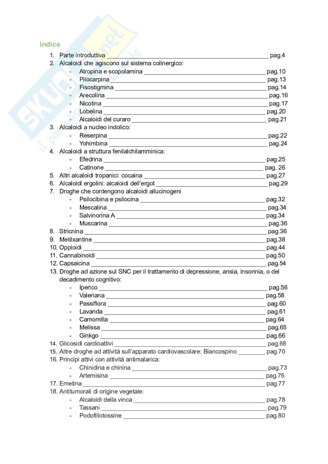 Appunti di Farmacognosia completi per preparazione esame  Pag. 2