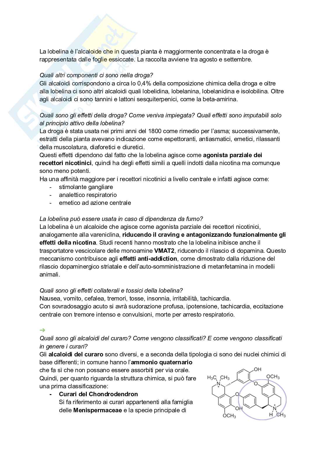 Appunti di Farmacognosia completi per preparazione esame  Pag. 21