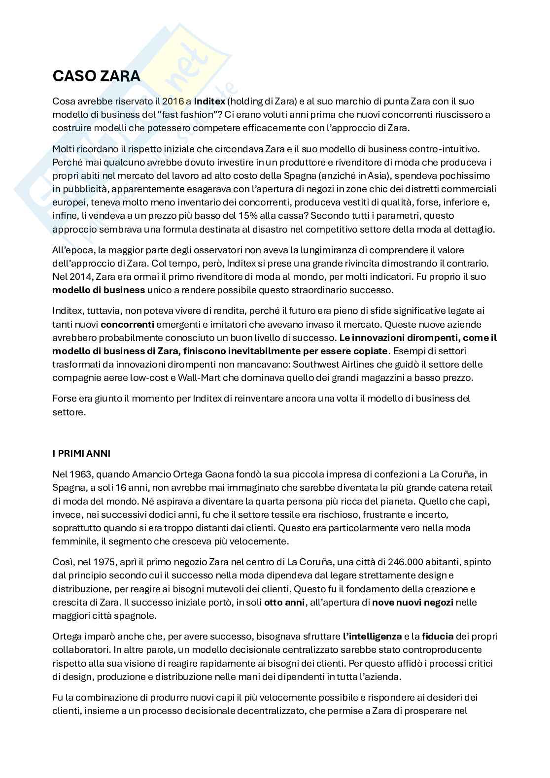 Caso studio per esame Management  Pag. 1