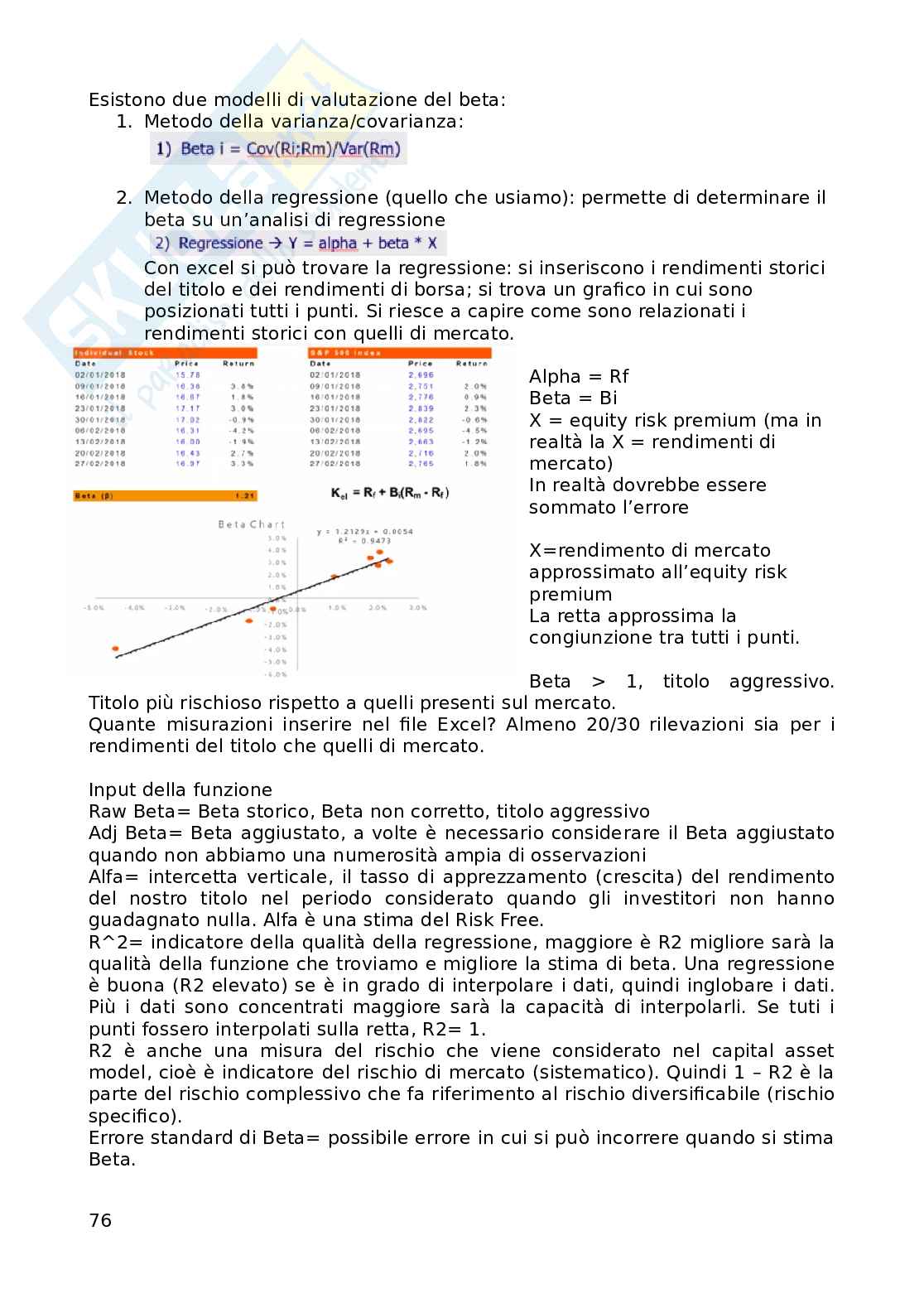 Appunti Valutazione finanziaria d'azienda Pag. 76