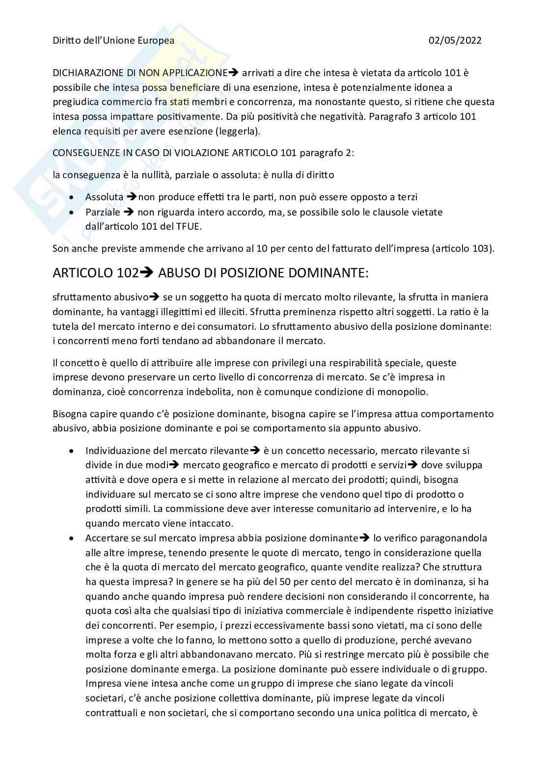 Riassunto esame Diritto dell'Unione Europea, Prof. Rossi Edoardo Alberto, libro consigliato Diritto dell'Unione Europea, Diritto del mercato unico europeo, Luigi Daniele Pag. 51