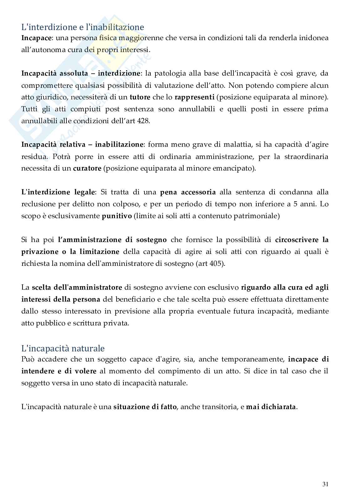 Riassunto esame Diritto privato, Prof. Pardini Stefano, libro consigliato Istituzioni di Diritto Privato, Nivarra Pag. 31