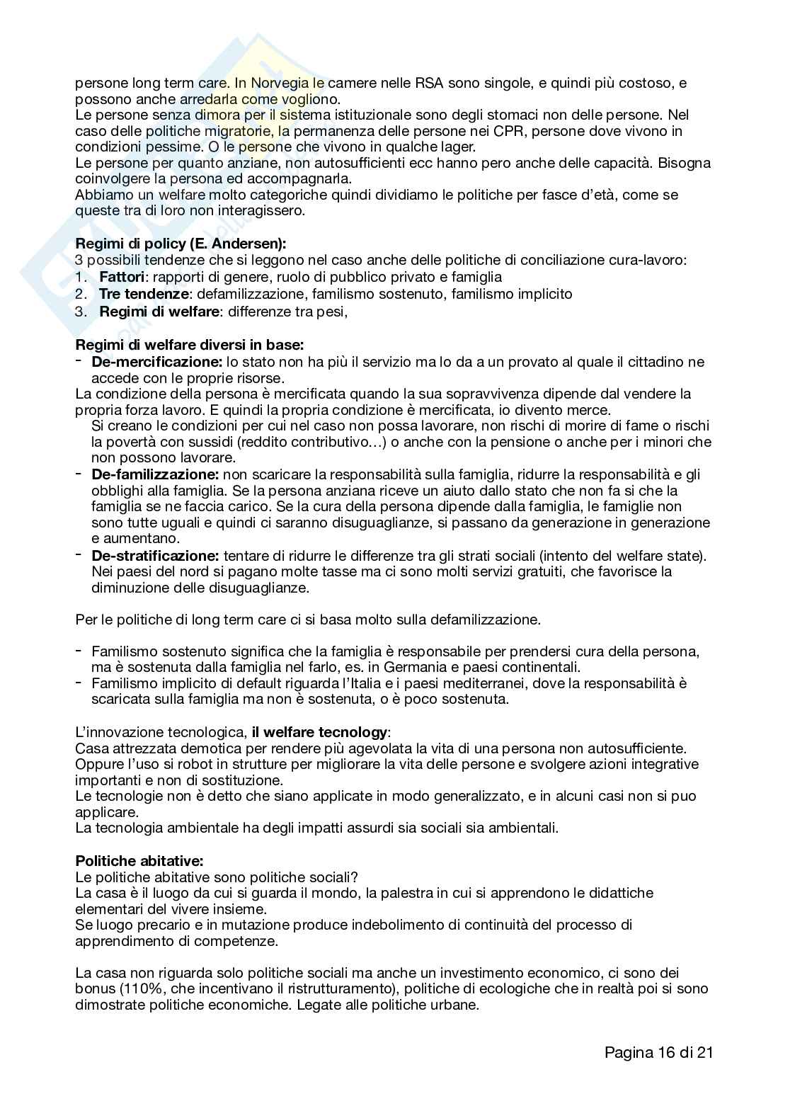 Appunti di Sistemi di Welfare comparati Pag. 16