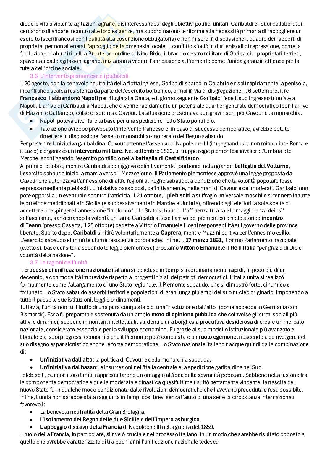 Riassunto esame Storia contemporanea, Prof. Fioravanzo Monica, libro consigliato Il mondo contemporaneo dal 1848 ad oggi, Sabatucci, Vidotto Pag. 11