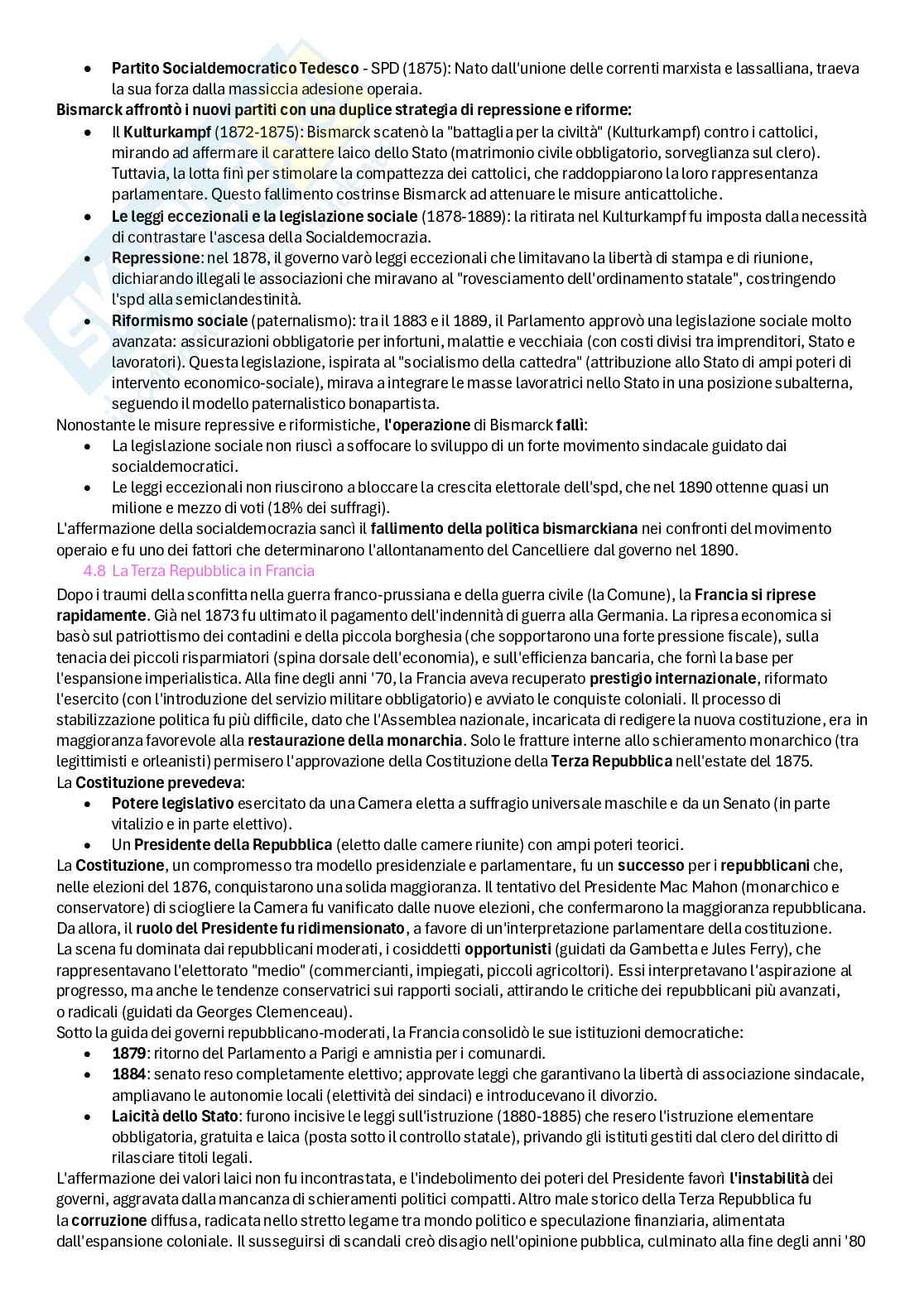 Riassunto esame Storia contemporanea, Prof. Fioravanzo Monica, libro consigliato Il mondo contemporaneo dal 1848 ad oggi, Sabatucci, Vidotto Pag. 16