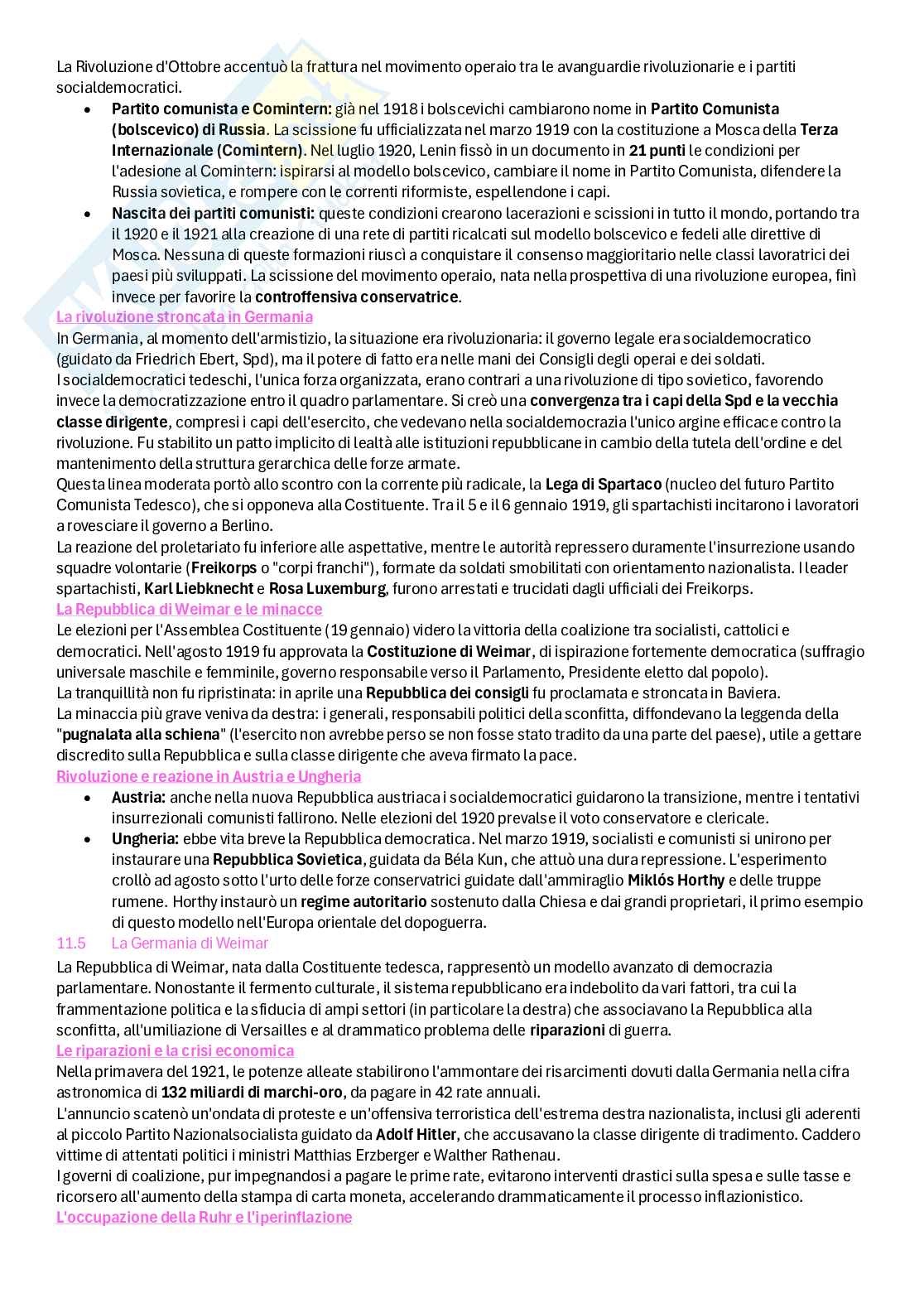 Riassunto esame Storia contemporanea, Prof. Fioravanzo Monica, libro consigliato Il mondo contemporaneo dal 1848 ad oggi, Sabatucci, Vidotto Pag. 56