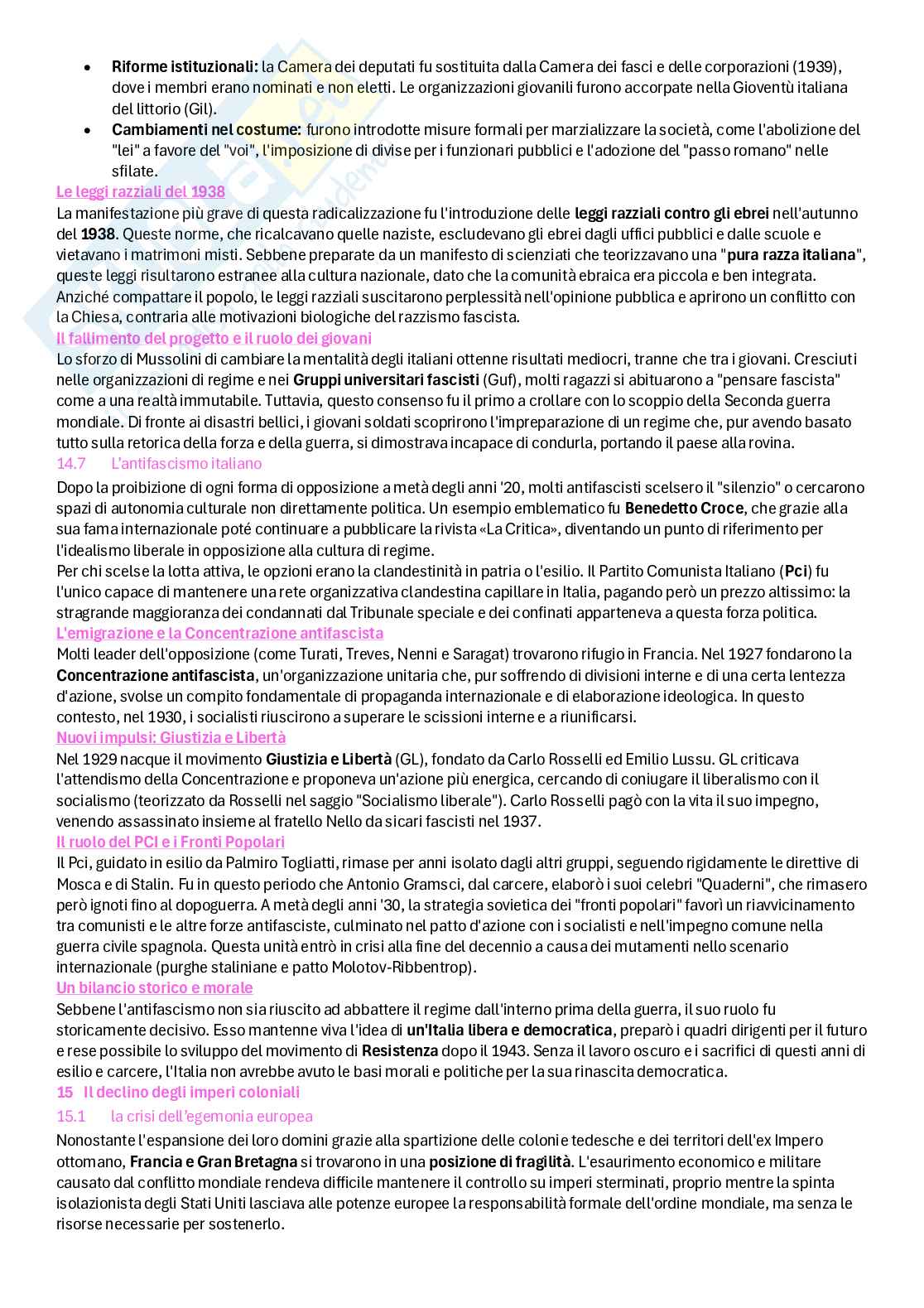 Riassunto esame Storia contemporanea, Prof. Fioravanzo Monica, libro consigliato Il mondo contemporaneo dal 1848 ad oggi, Sabatucci, Vidotto Pag. 76