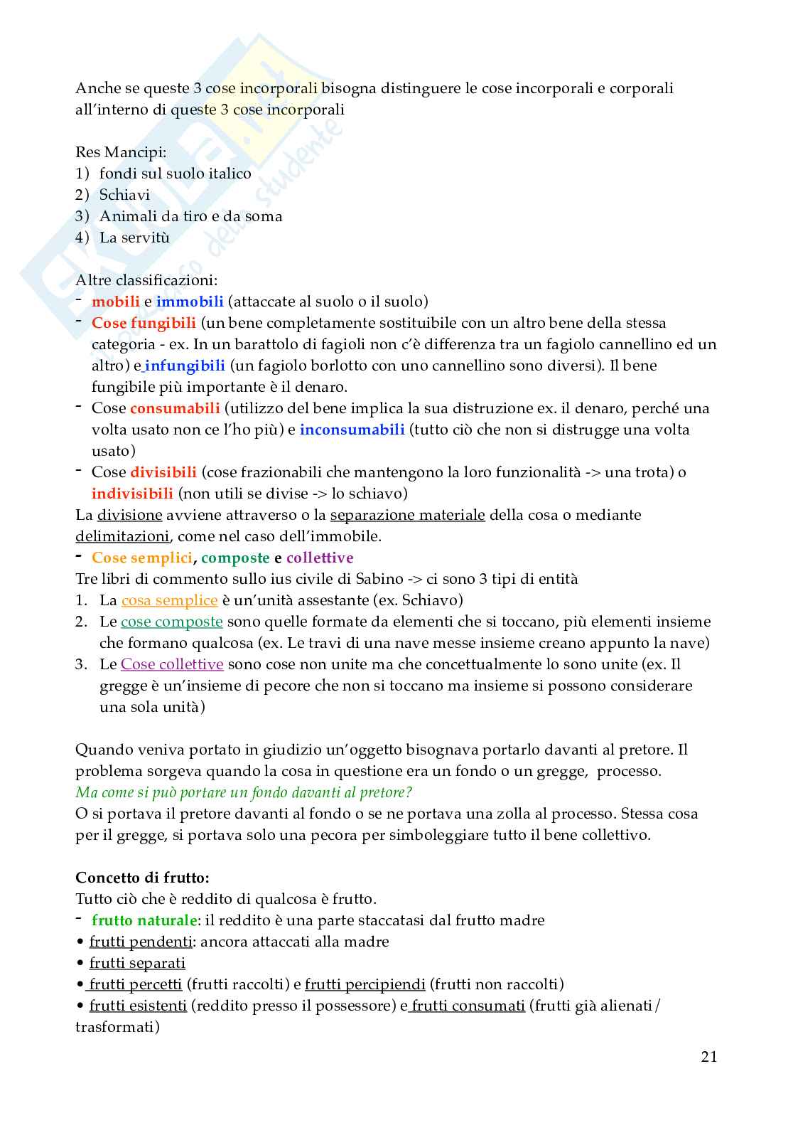 Riassunto esame Istituzioni di diritto romano , Prof. Pulitanò Francesca, libro consigliato Istitutiones iuris romani, Gnoli, Fragnoli  Pag. 21