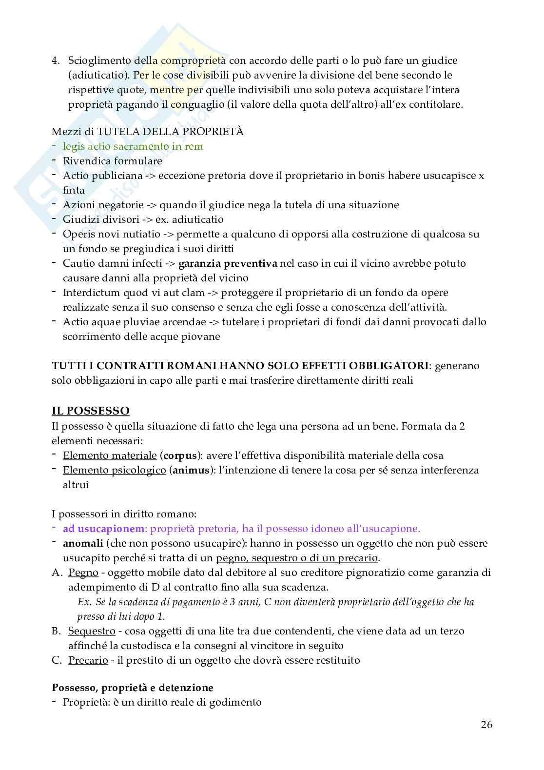 Riassunto esame Istituzioni di diritto romano , Prof. Pulitanò Francesca, libro consigliato Istitutiones iuris romani, Gnoli, Fragnoli  Pag. 26