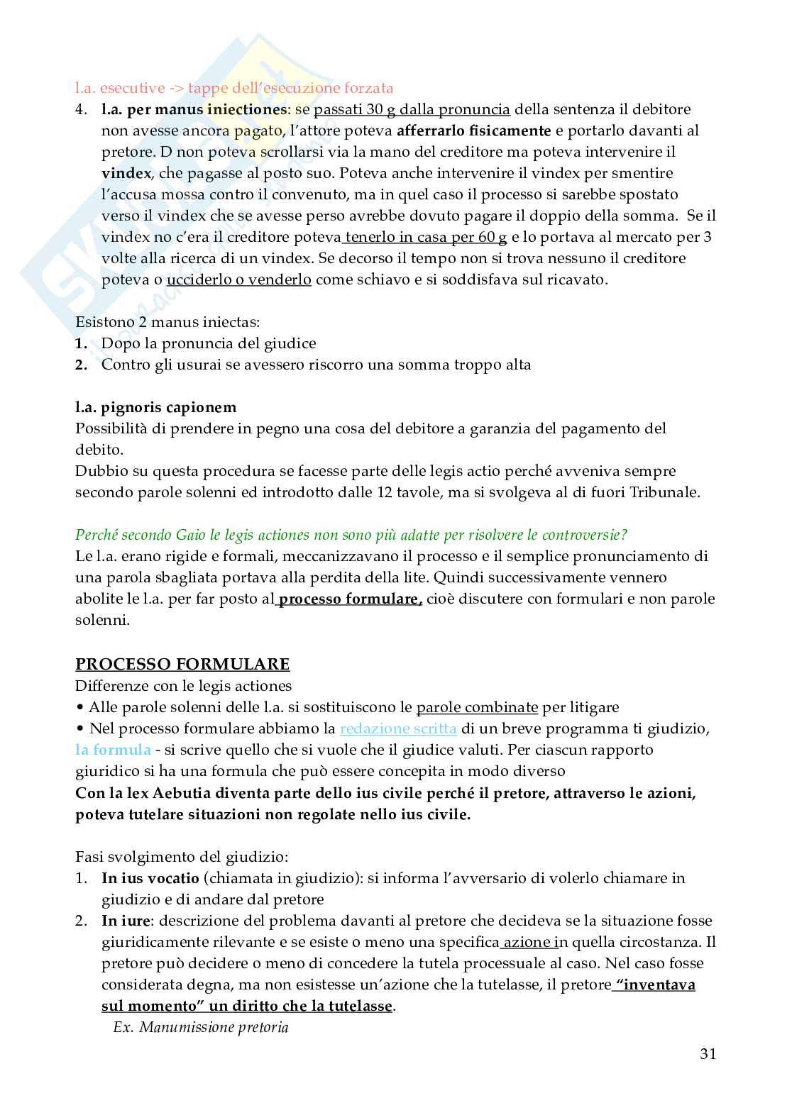 Riassunto esame Istituzioni di diritto romano , Prof. Pulitanò Francesca, libro consigliato Istitutiones iuris romani, Gnoli, Fragnoli  Pag. 31