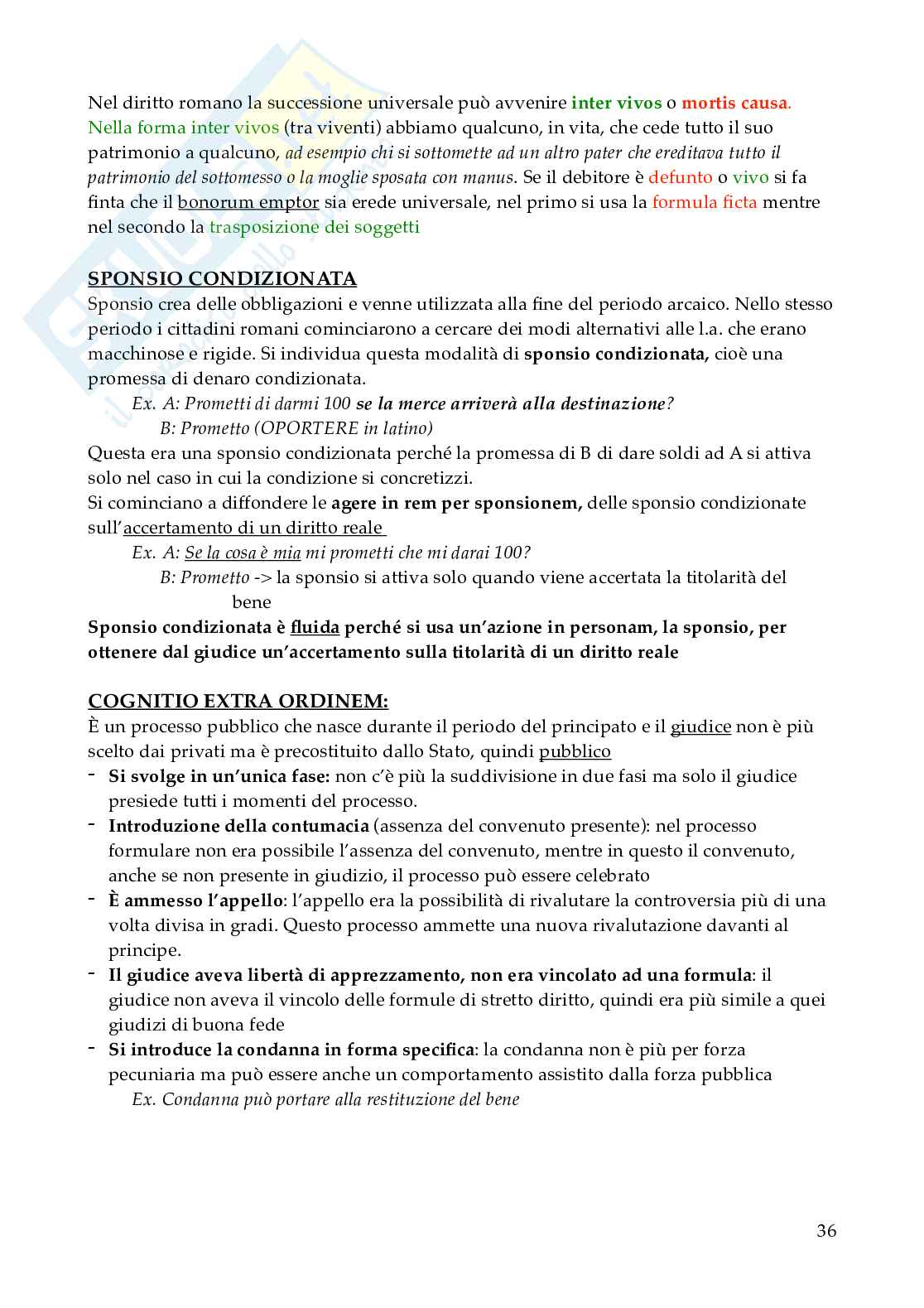 Riassunto esame Istituzioni di diritto romano , Prof. Pulitanò Francesca, libro consigliato Istitutiones iuris romani, Gnoli, Fragnoli  Pag. 36