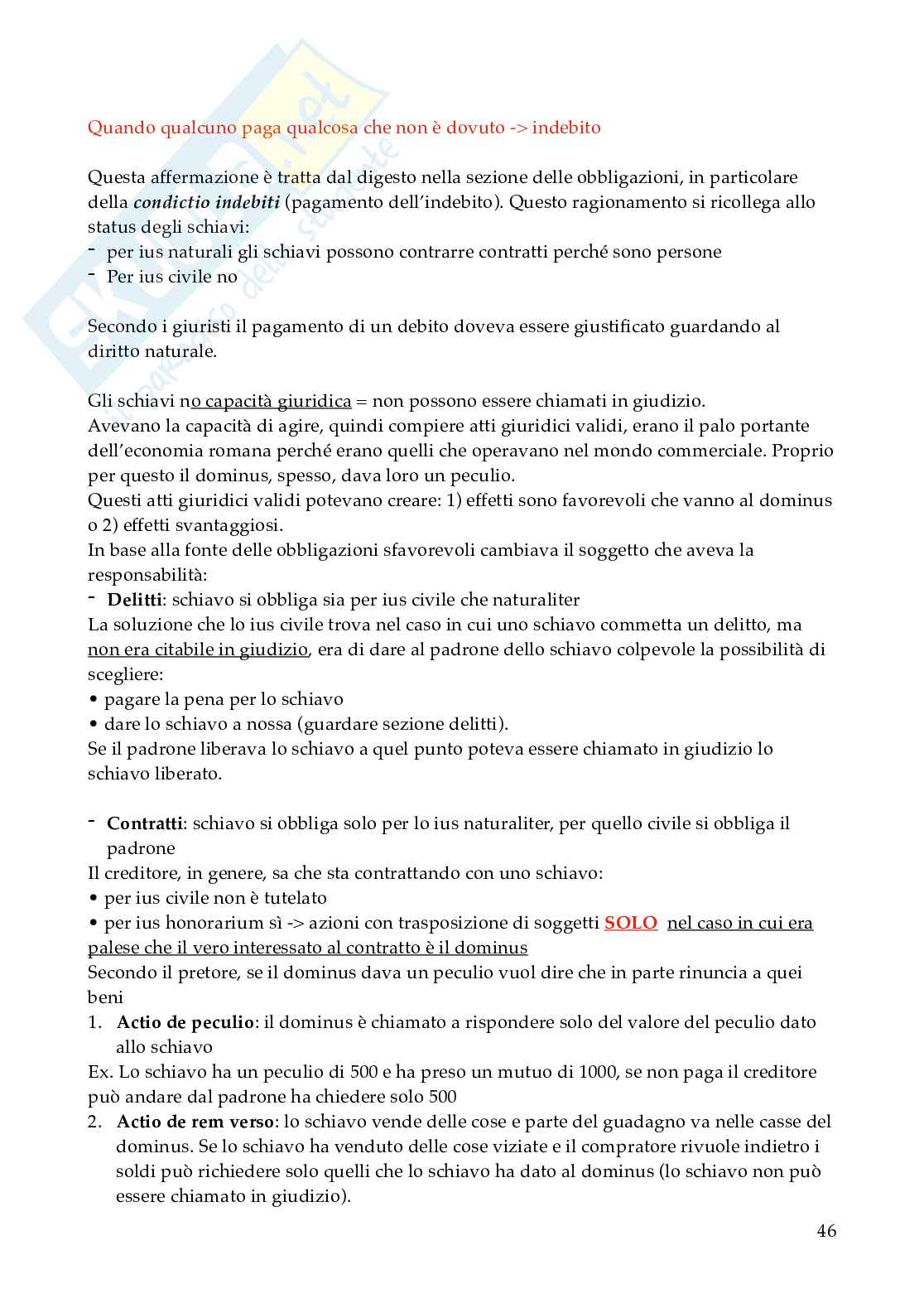 Riassunto esame Istituzioni di diritto romano , Prof. Pulitanò Francesca, libro consigliato Istitutiones iuris romani, Gnoli, Fragnoli  Pag. 46