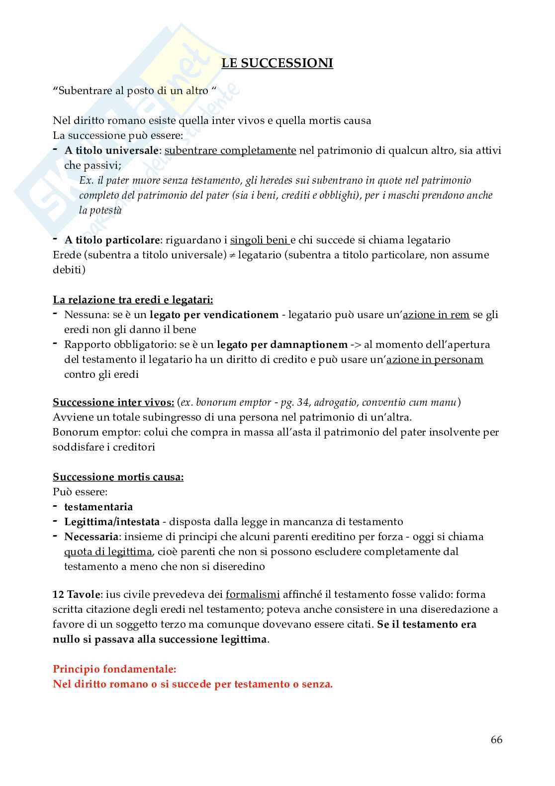 Riassunto esame Istituzioni di diritto romano , Prof. Pulitanò Francesca, libro consigliato Istitutiones iuris romani, Gnoli, Fragnoli  Pag. 66
