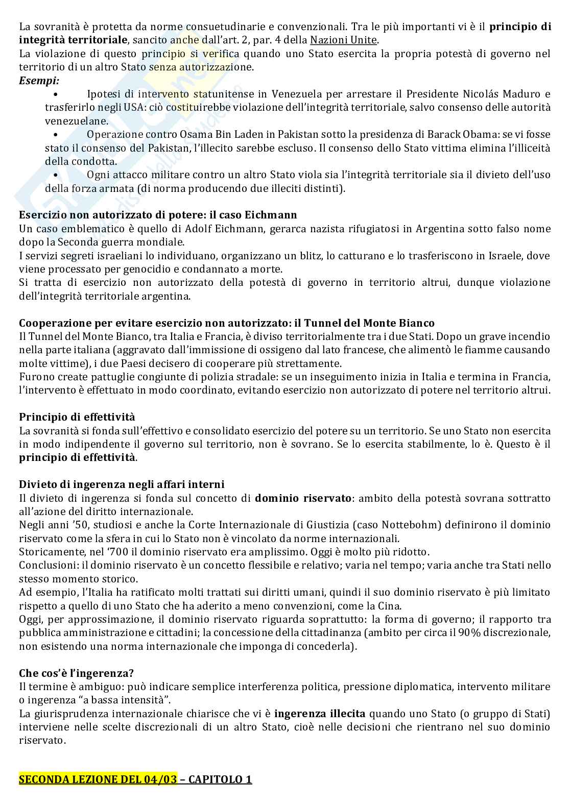 Riassunto esame Diritto delle organizzazioni internazionali, Prof. Caracciolo Antonia, libro consigliato Diritto internazionale, parte speciale , Laenza, Caracciolo Pag. 2