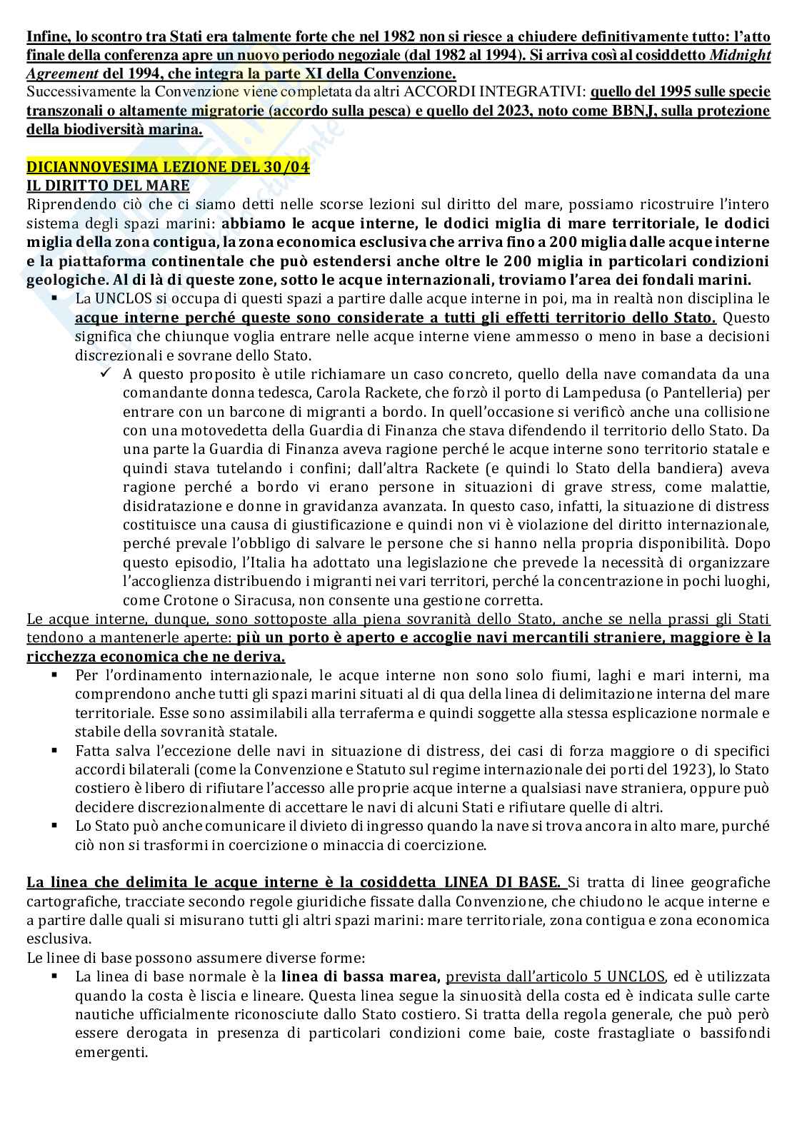 Riassunto esame Diritto delle organizzazioni internazionali, Prof. Caracciolo Antonia, libro consigliato Diritto internazionale, parte speciale , Laenza, Caracciolo Pag. 36