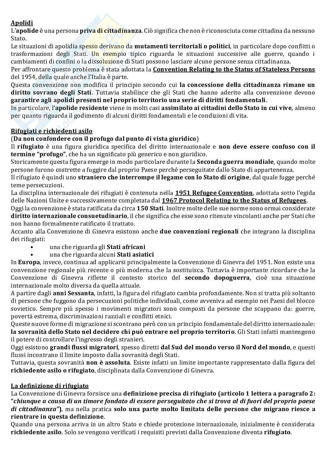 Riassunto esame Diritto delle organizzazioni internazionali, Prof. Caracciolo Antonia, libro consigliato Diritto internazionale, parte speciale , Laenza, Caracciolo Pag. 6