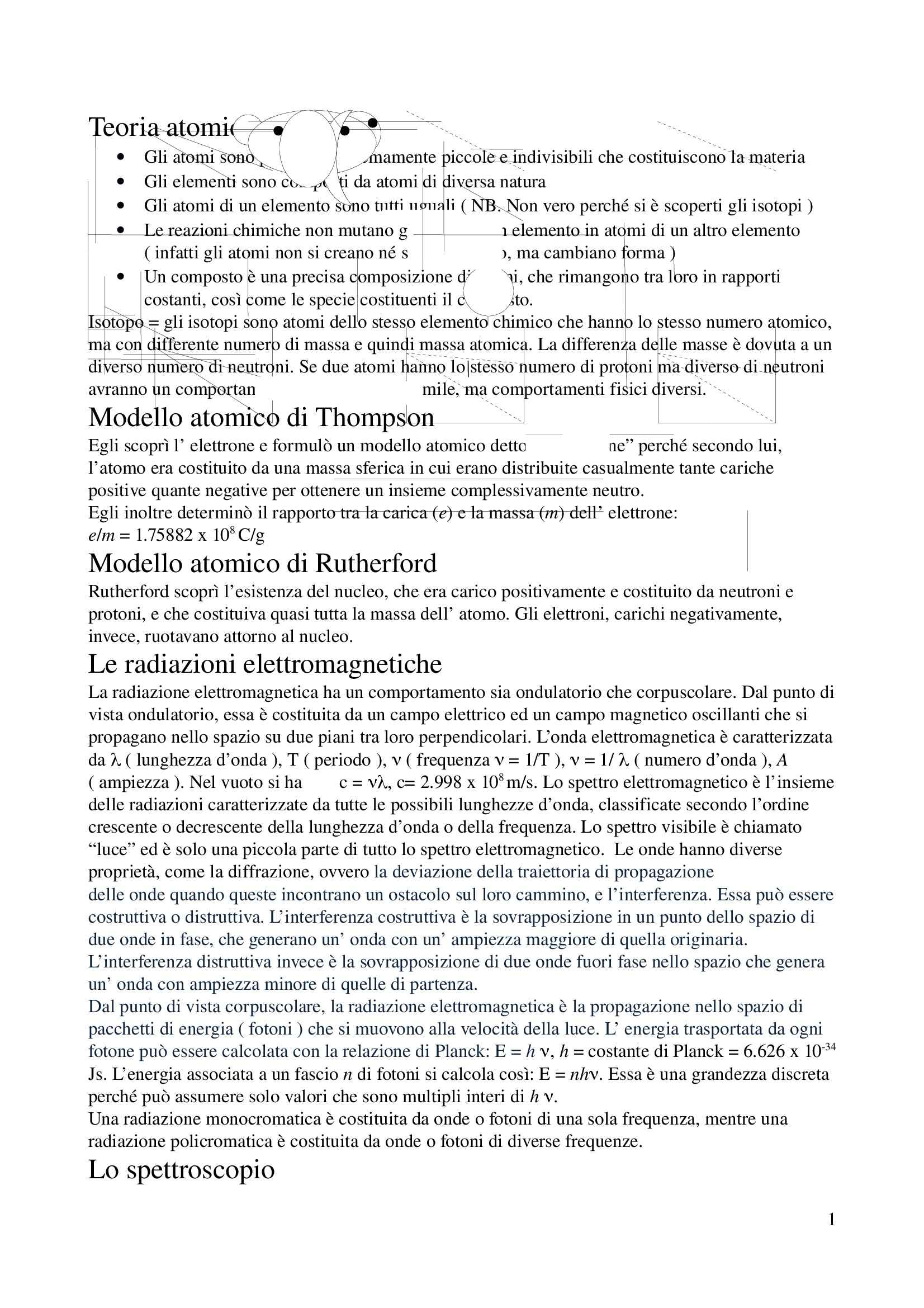 Chimica generale, inorganica e stechiometrica - Appunti Pag. 1