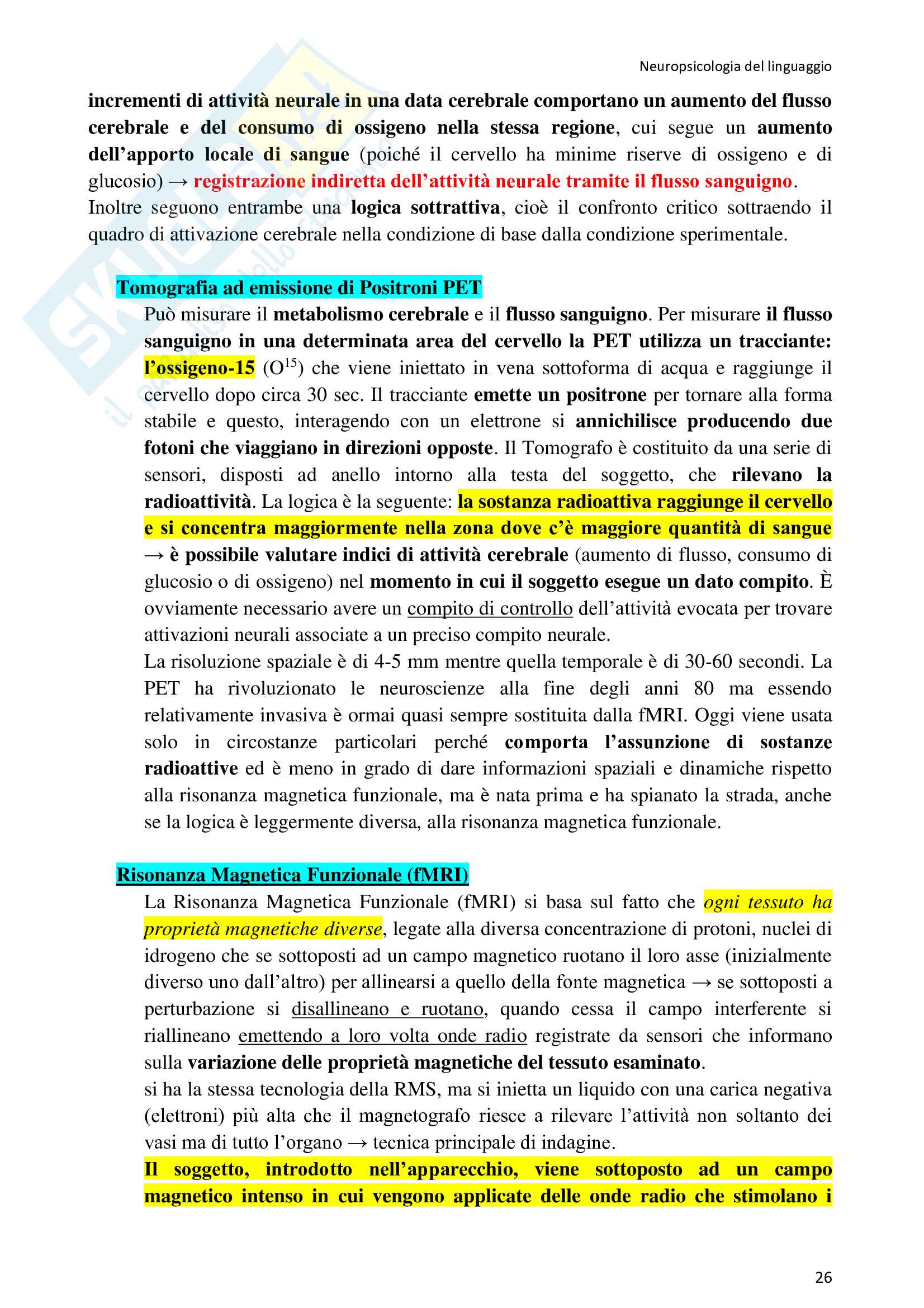 Riassunto esame didattica delle lingue moderne, prof Roccaforte, libro consigliato Neuropsicologia del linguaggio, Aglioti Pag. 26
