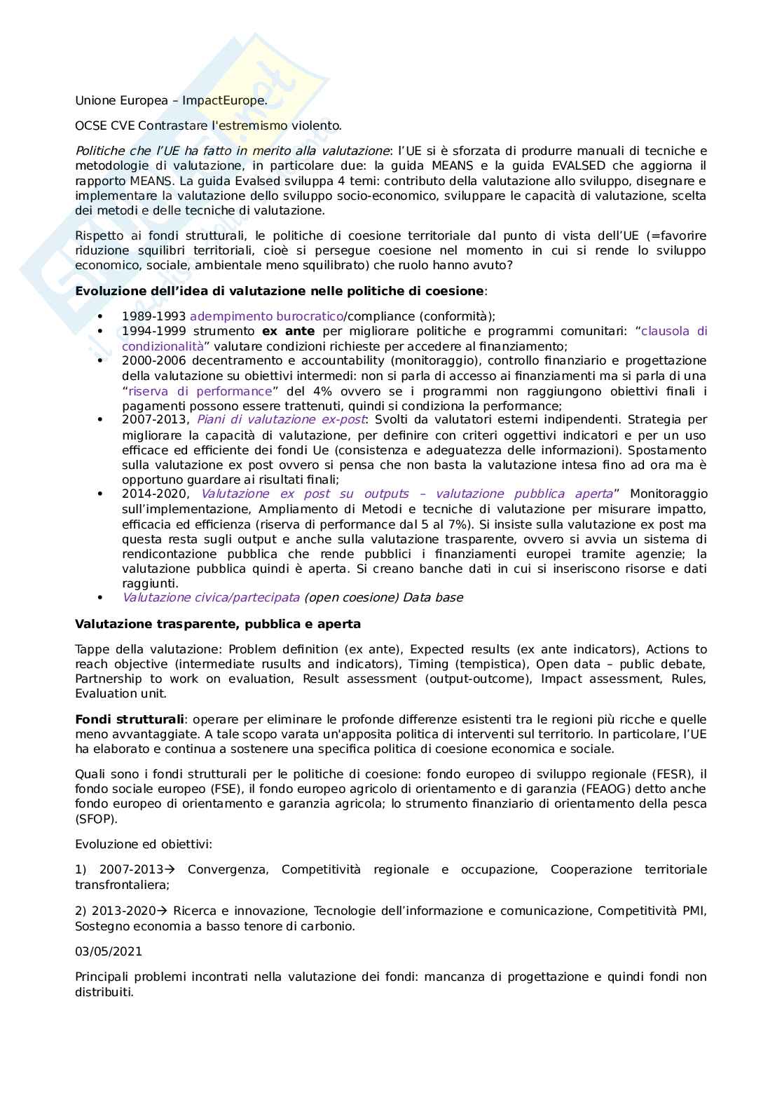 Valutazione delle politiche pubbliche Pag. 6