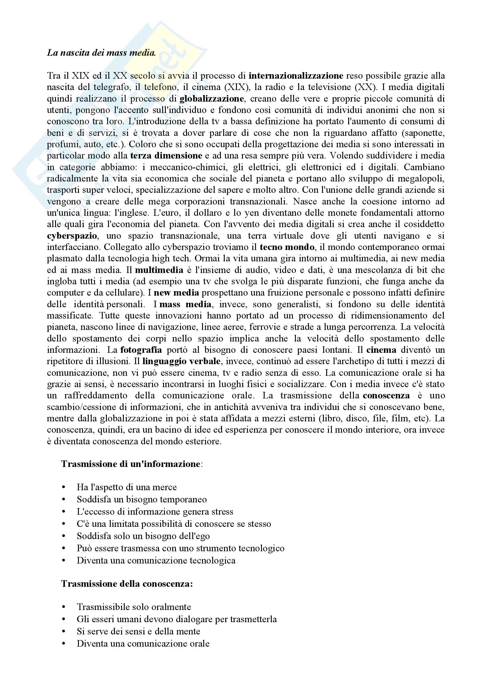 Appunti di Teoria e Metodo dei Mass Media Pag. 1