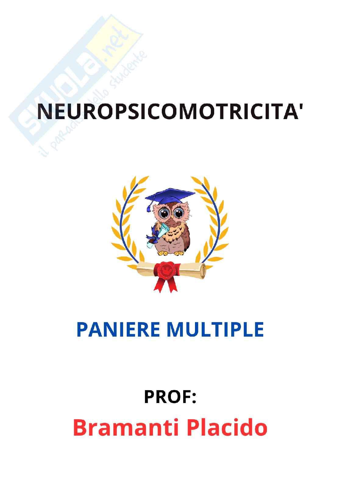 Paniere Neuropsicomotricità (2026) - Risposte multiple corrette Pag. 1