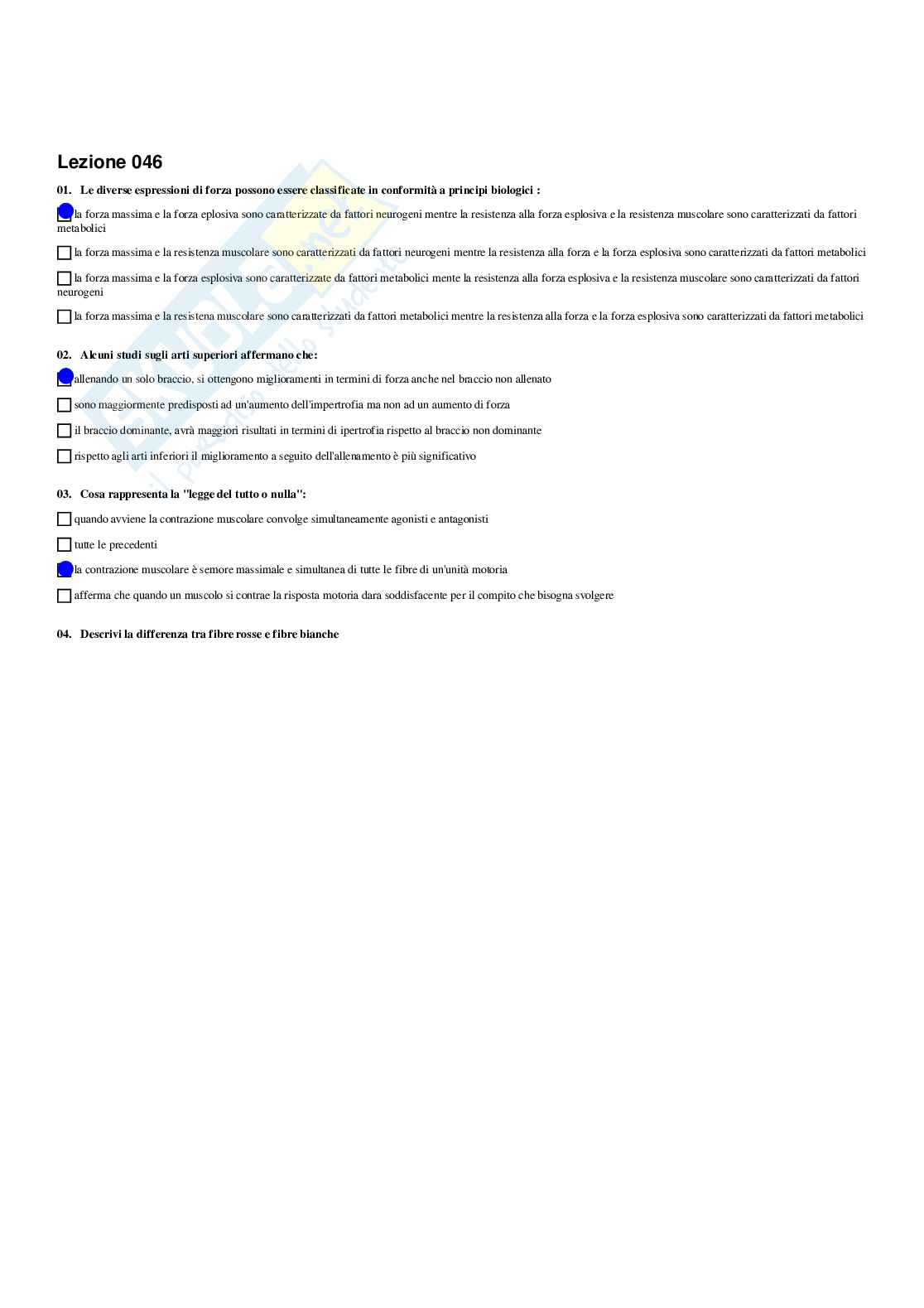 Paniere Neuropsicomotricità (2026) - Risposte multiple corrette Pag. 46