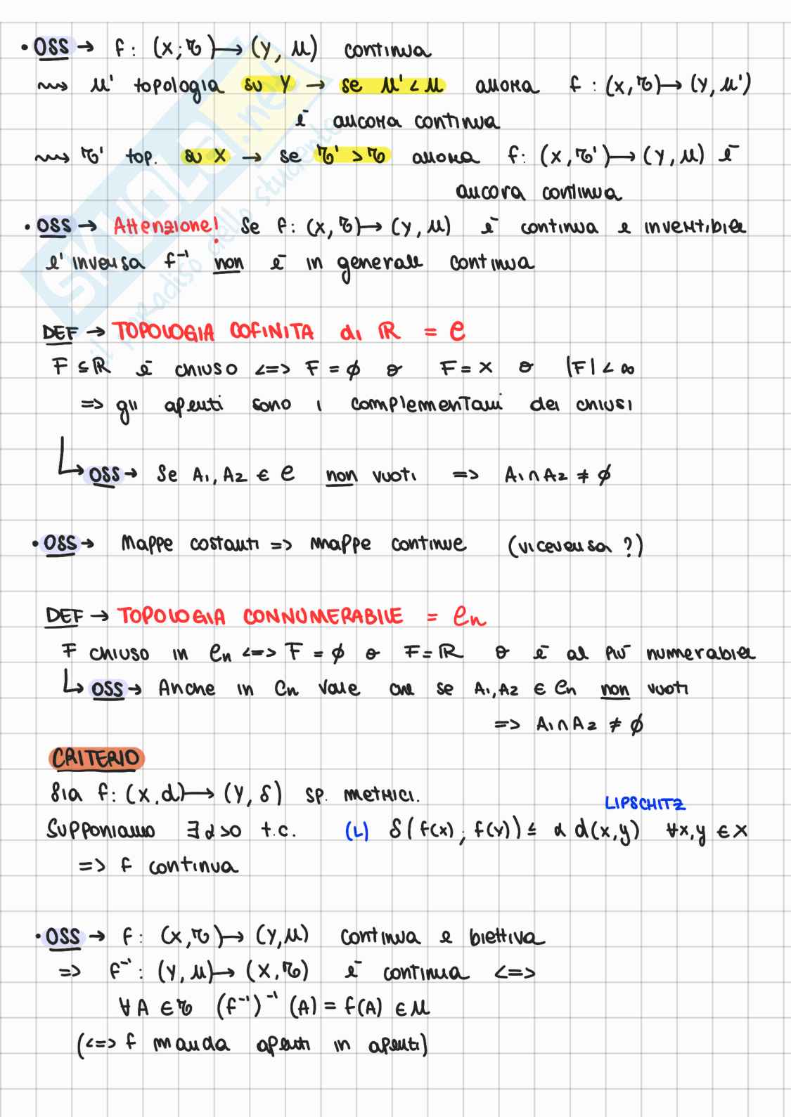 Appunti Geometria II - Topologia Pag. 6