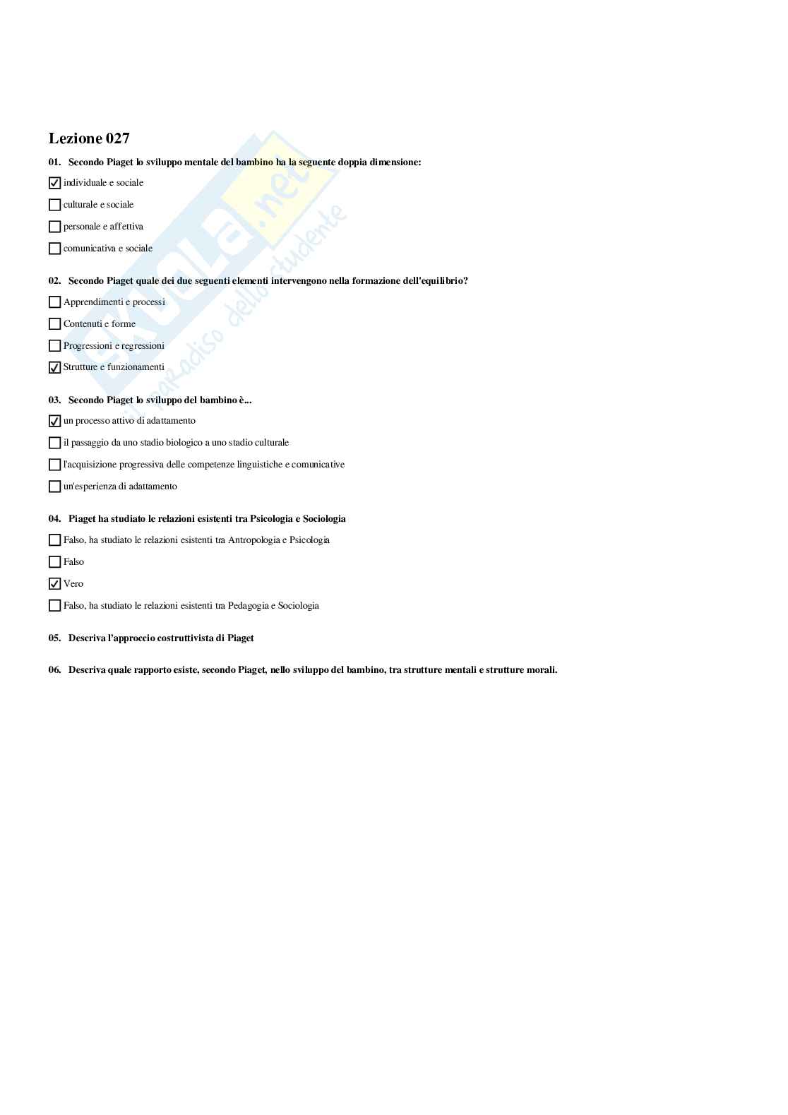 Paniere Sociologia dell'educazione - Risposte multiple - aggiornato (2026) Pag. 26