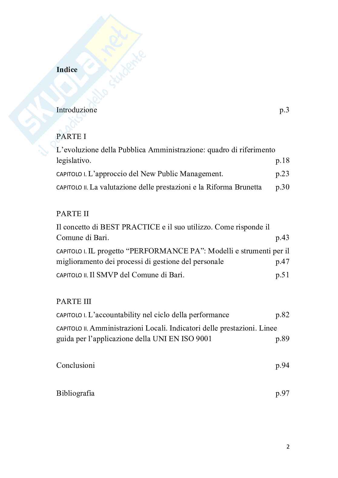 La gestione delle RU: Modelli di applicazione della best practice all'interno del Comune di Bari Pag. 2