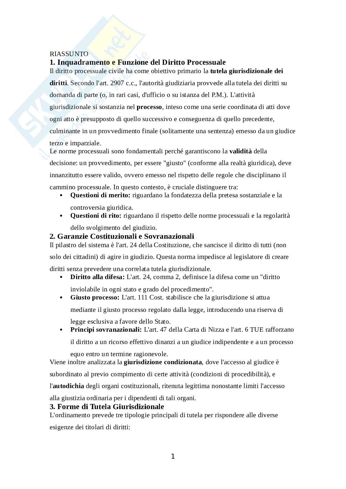 Diritto processuale civile Pag. 1