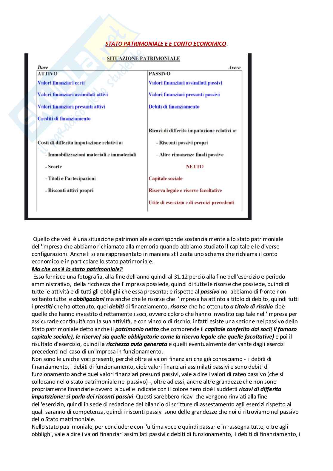 Stato Patrimoniale e Conto economico Pag. 1