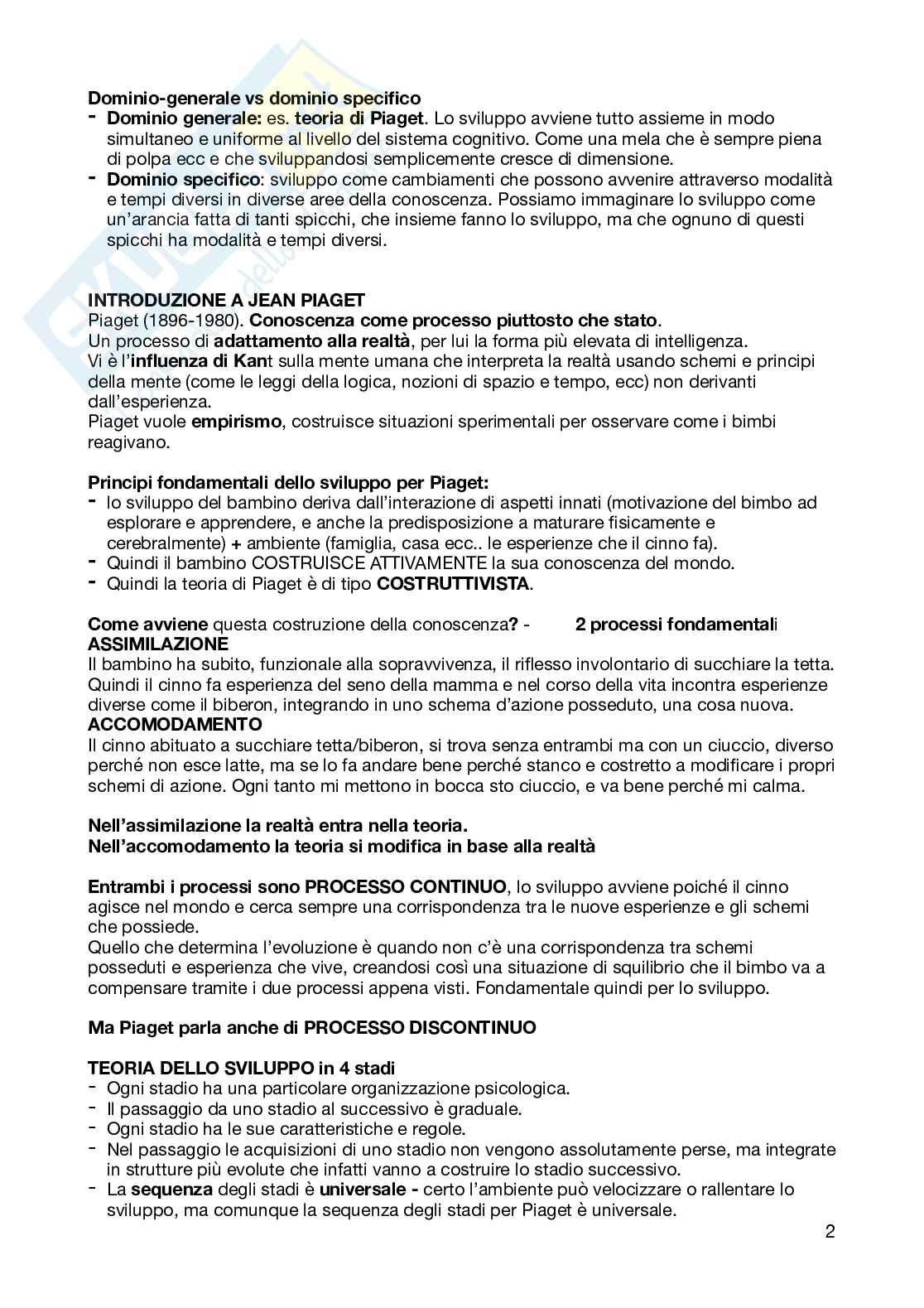 Appunti sulle videolezioni di Psicologia delle sviluppo Pag. 2