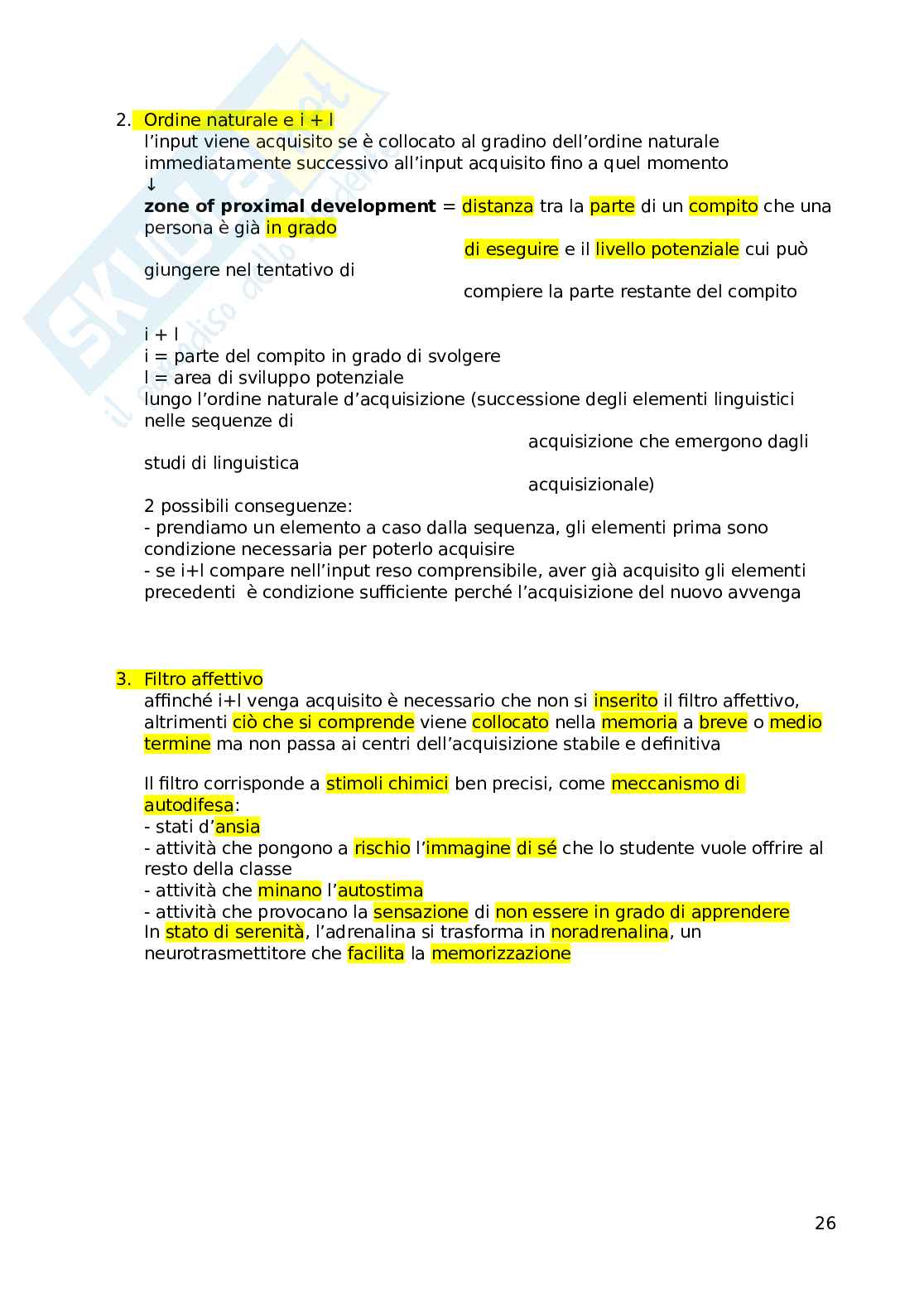 Riassunto esame Didattica delle lingue moderne, Prof. Lorenzi Franco, libro consigliato Le sfide di Babele, Balboni  Pag. 26