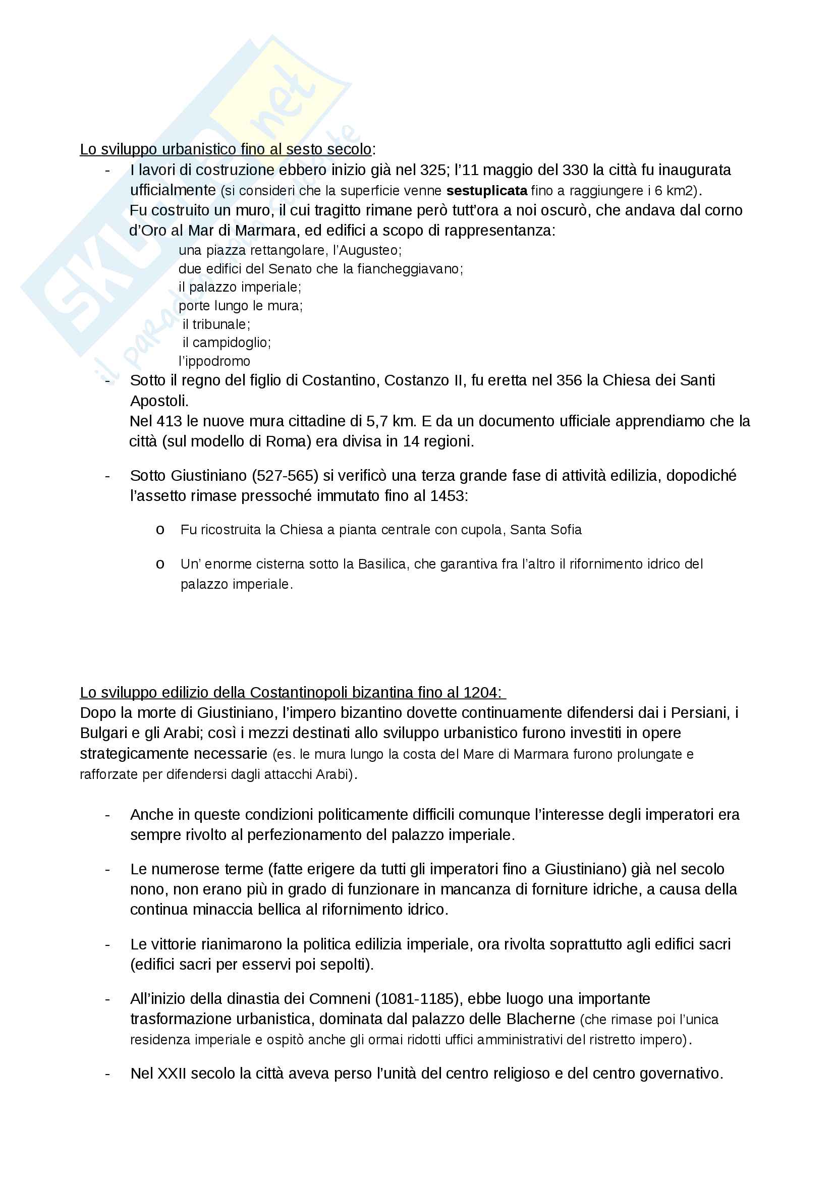 Riassunto esame Civiltà Bizantina, docente Hamarneh Basema, libro consigliato Costantinopoli metropoli dai mille volti, autore Schreinre Pag. 2