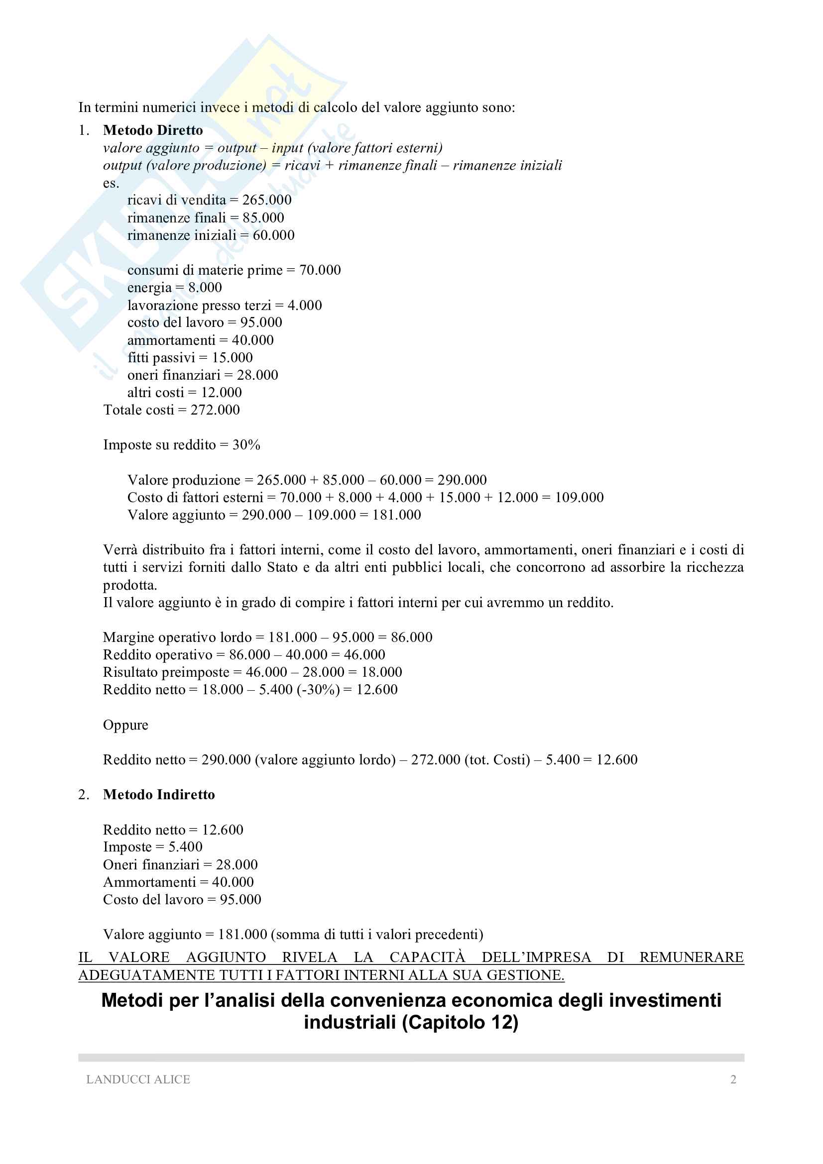 Riassunto esame Economia e gestione delle imprese, prof Castellani, libro consigliato Impresa e management tra competitività e progresso, Baccarani, Brunetti, Giaretta Pag. 2