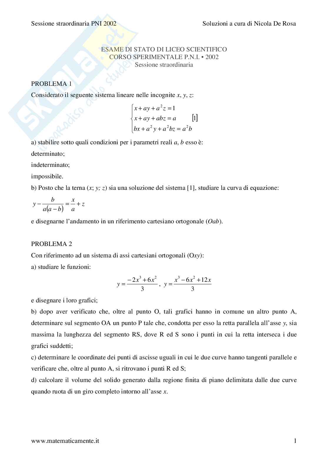 2002 - liceo scientifico - sessione straordinaria PNI Pag. 1