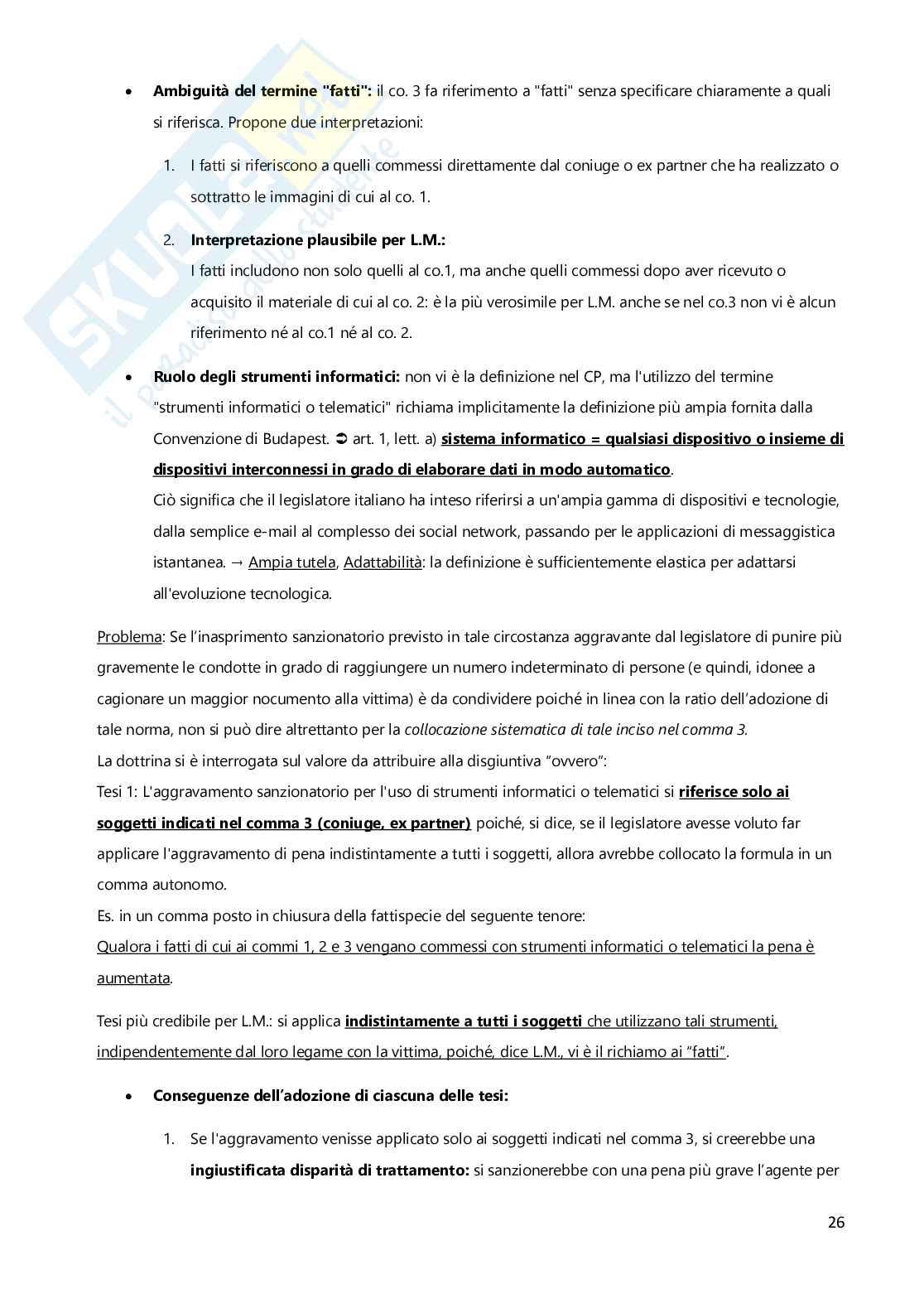 Riassunto esame Diritto penale parte speciale, Prof. Lo Monte Elio, libro consigliato L'Art. 612-ter c.p. Diffusione illecita di immagini o video sessualmente espliciti. Tra buoni propositi, denegato diritto all'oblio e "morti social" , Lo Monte  Pag. 26